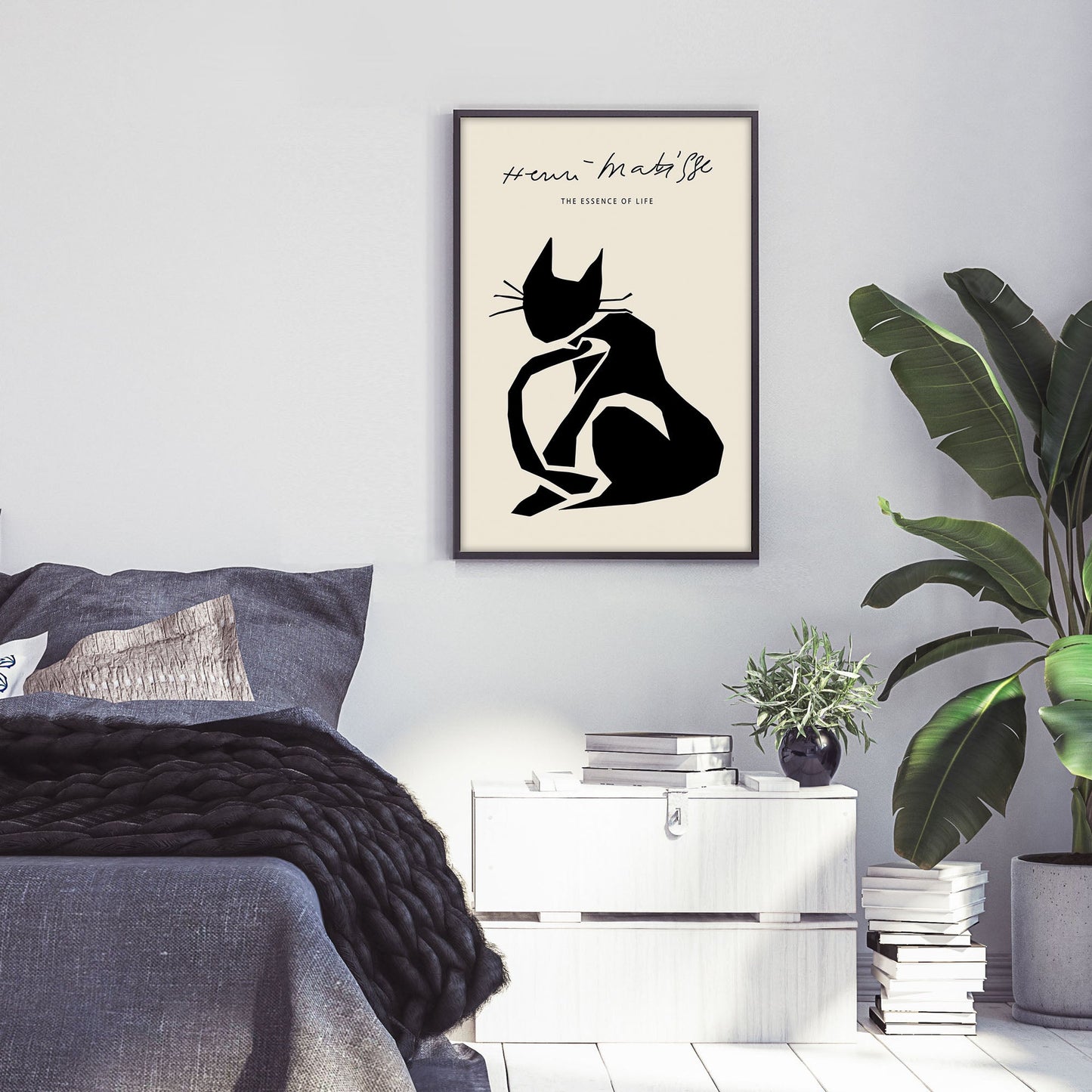 Ethan Taylor 'Matisse Cat Black' Framed Art Print