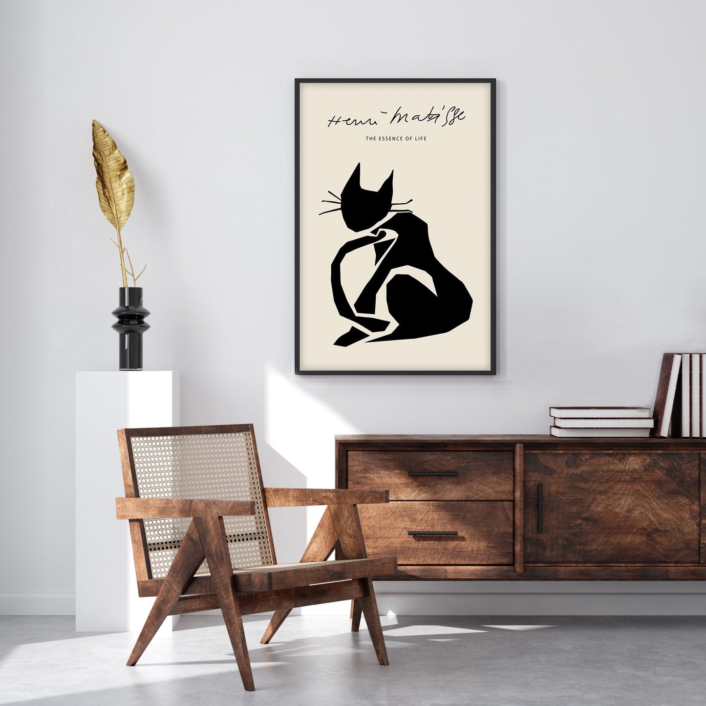 Ethan Taylor 'Matisse Cat Black' Framed Art Print