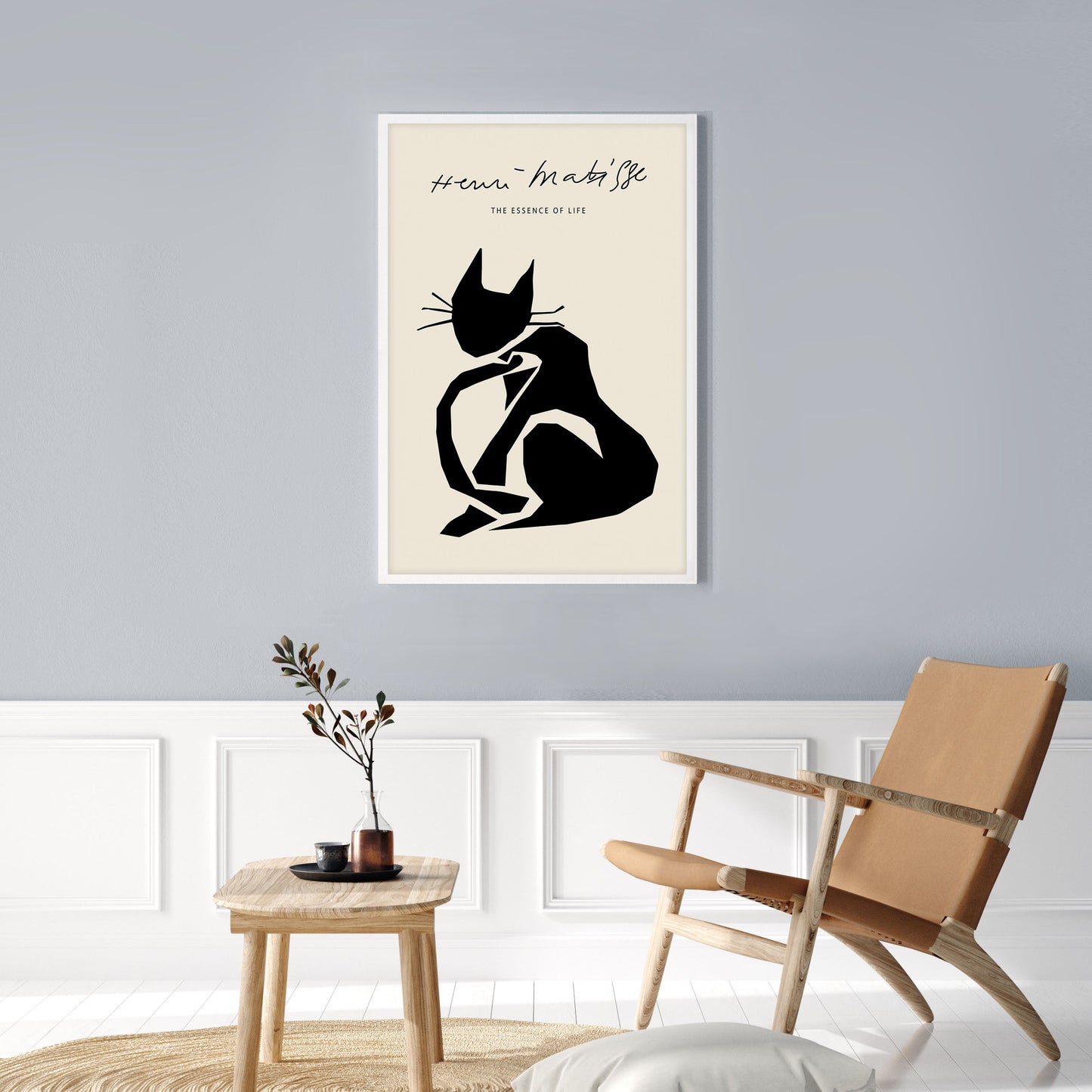 Ethan Taylor 'Matisse Cat Black' Framed Art Print