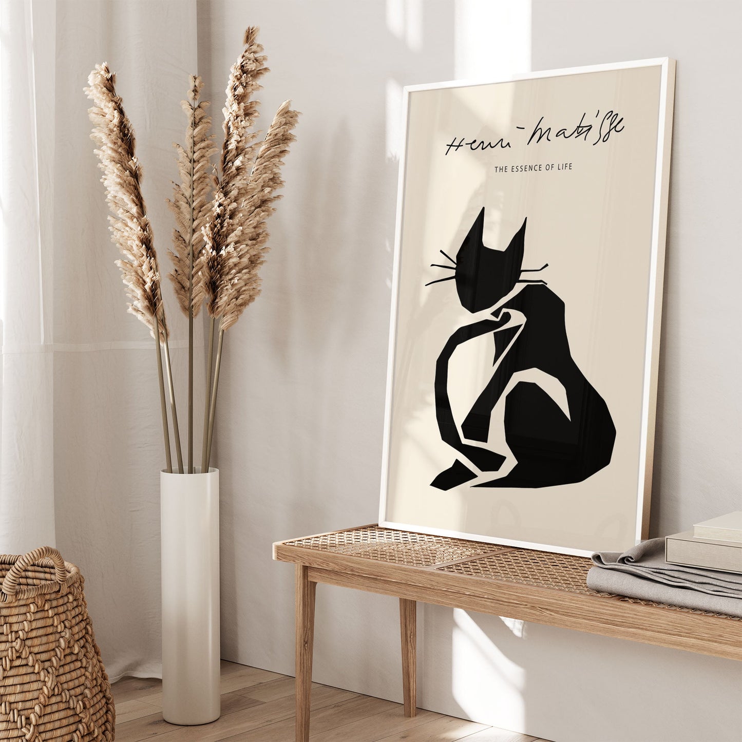 Ethan Taylor 'Matisse Cat Black' Framed Art Print