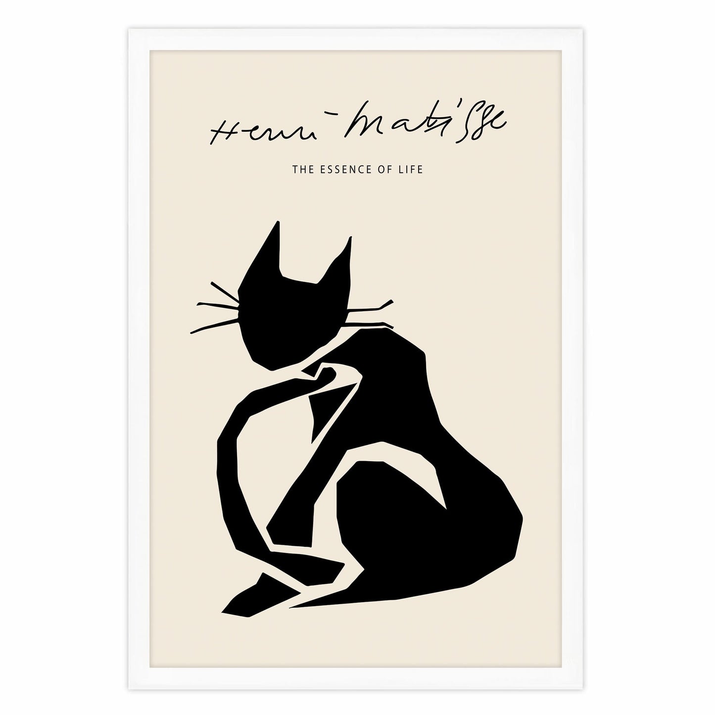 Ethan Taylor 'Matisse Cat Black' Framed Art Print