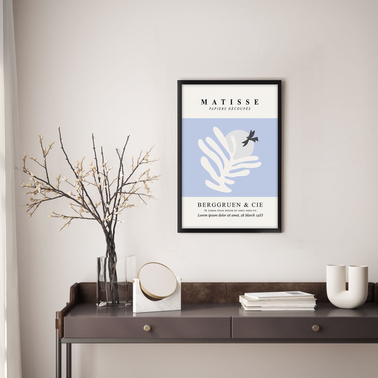 Ethan Taylor 'Matisse Bird I Blue' Framed Art Print