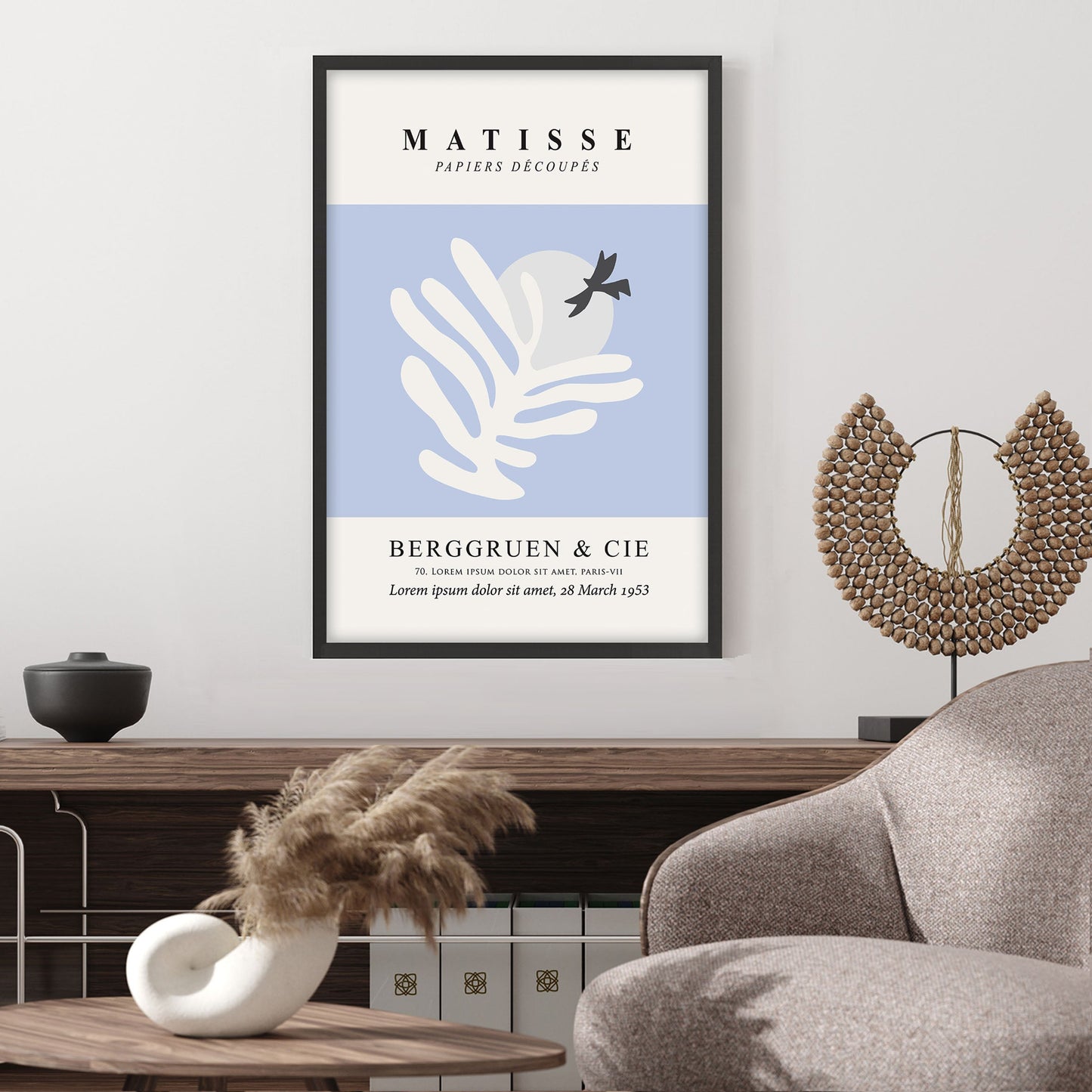 Ethan Taylor 'Matisse Bird I Blue' Framed Art Print