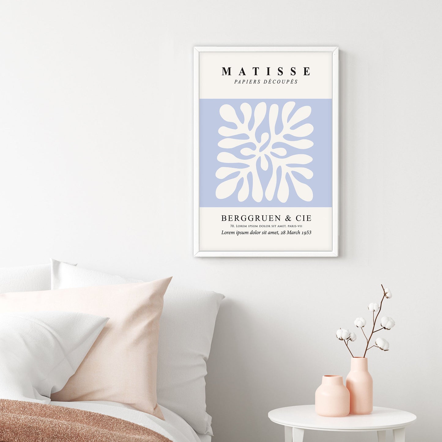 Ethan Taylor 'Matisse Botanical Soft Blue' Framed Art Print