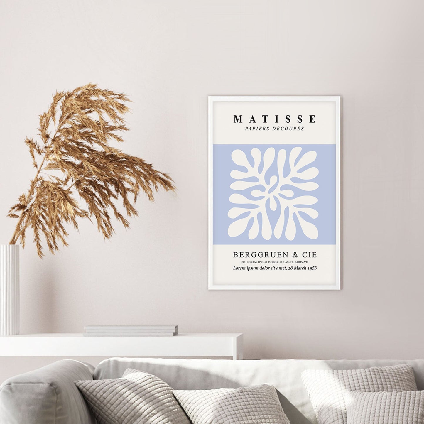 Ethan Taylor 'Matisse Botanical Soft Blue' Framed Art Print