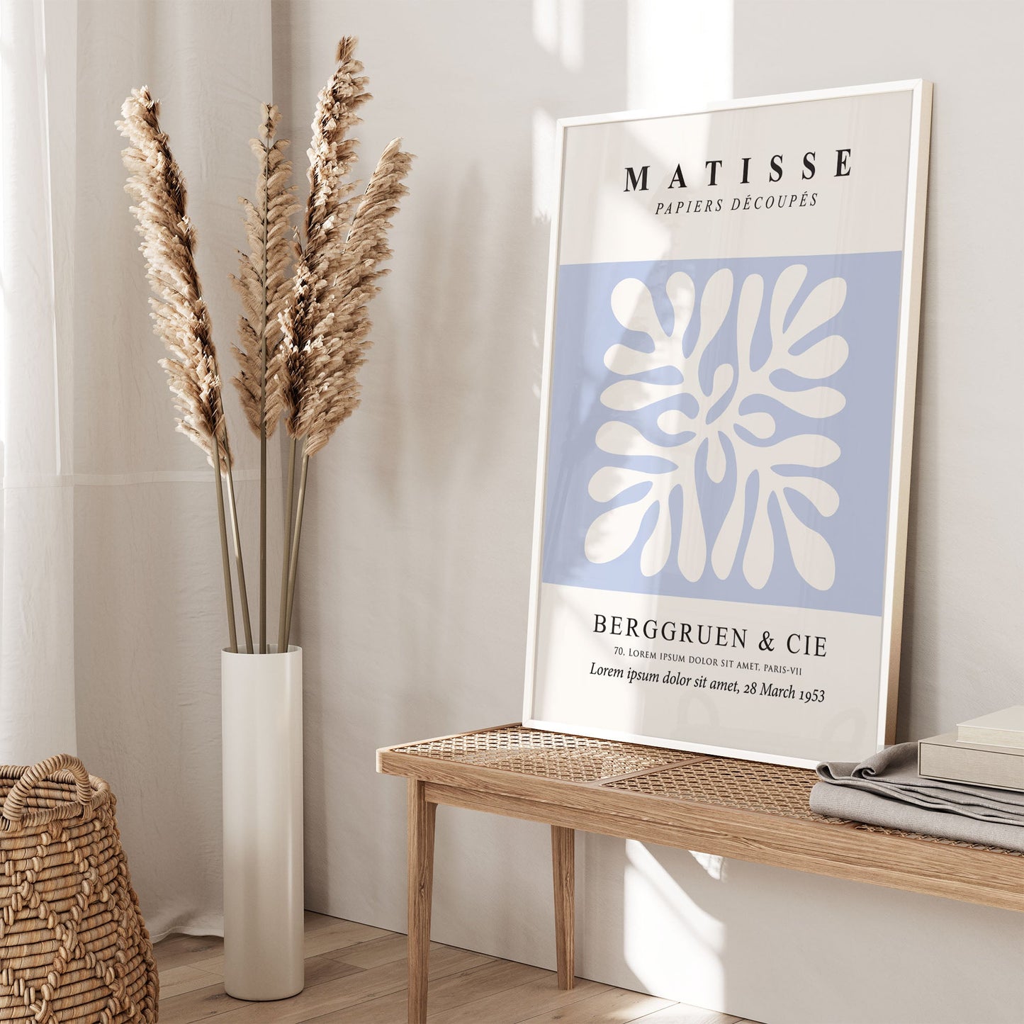 Ethan Taylor 'Matisse Botanical Soft Blue' Framed Art Print