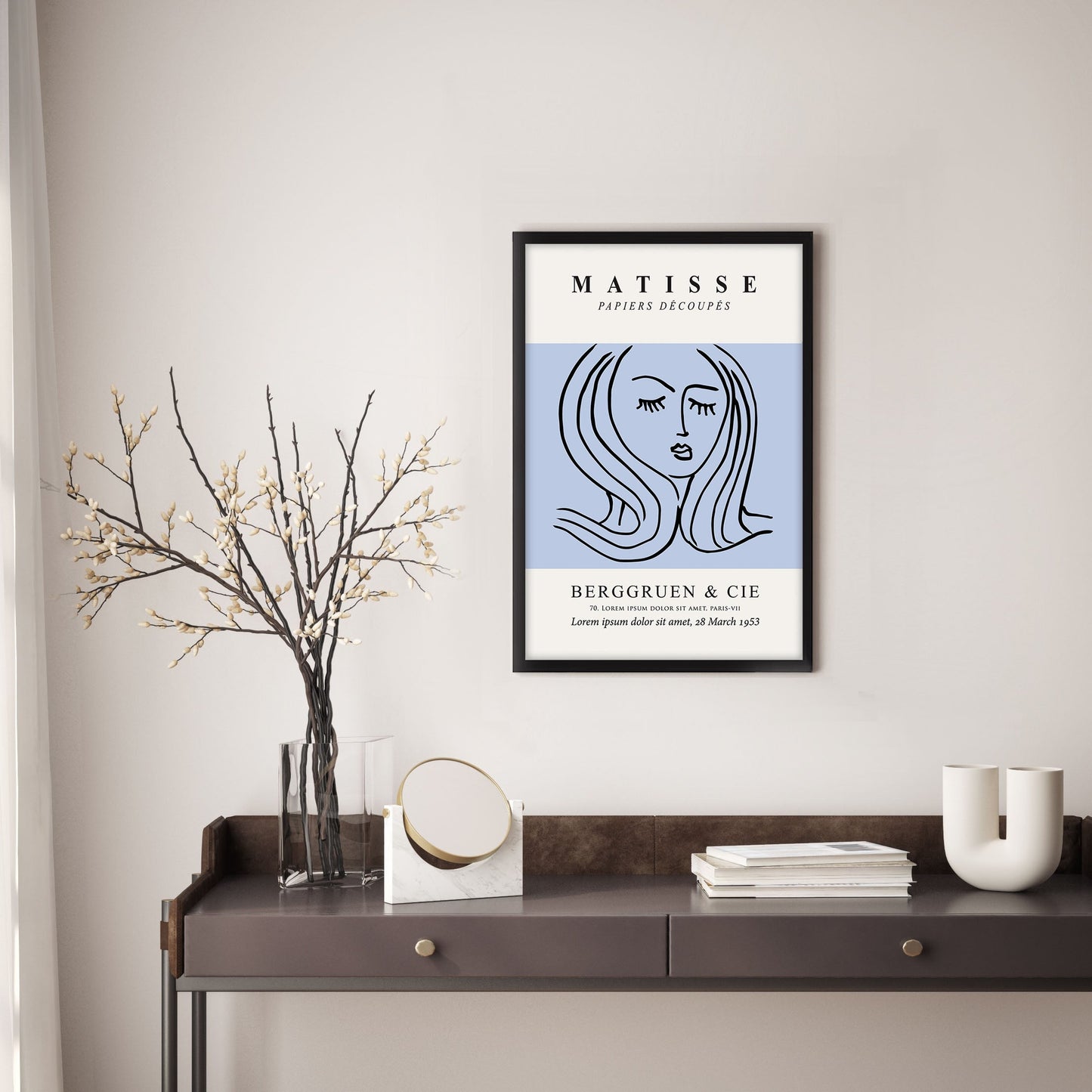 Ethan Taylor 'Matisse soft Blue' Framed Art Print