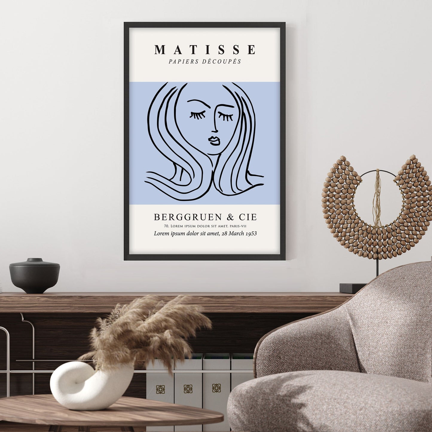 Ethan Taylor 'Matisse soft Blue' Framed Art Print