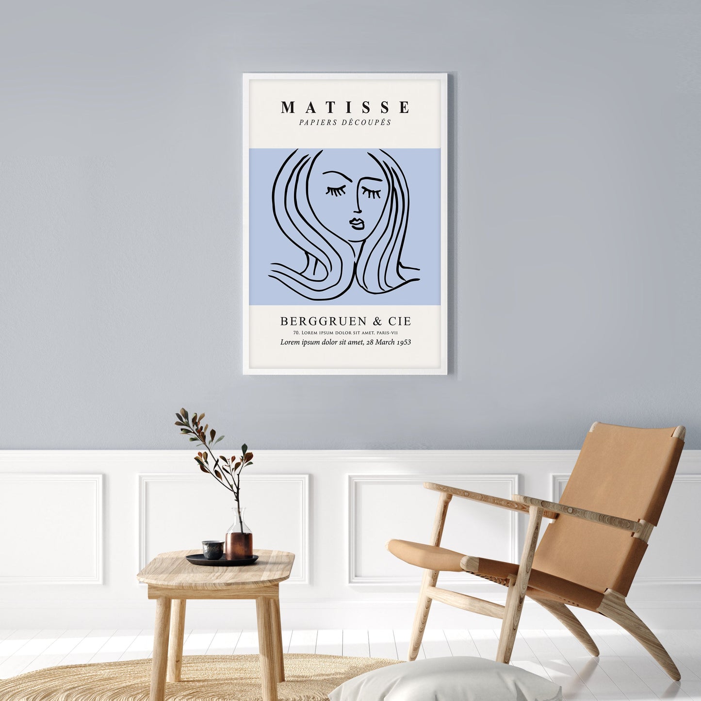 Ethan Taylor 'Matisse soft Blue' Framed Art Print