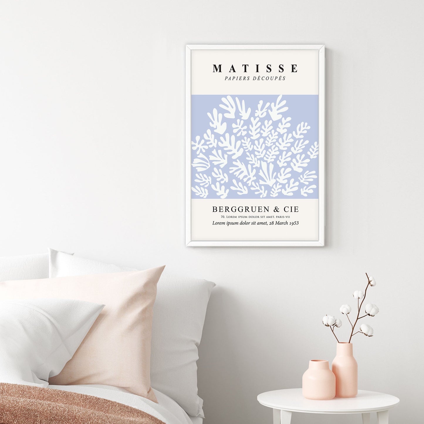 Ethan Taylor 'Matisse Cutouts Soft Blue' Framed Art Print