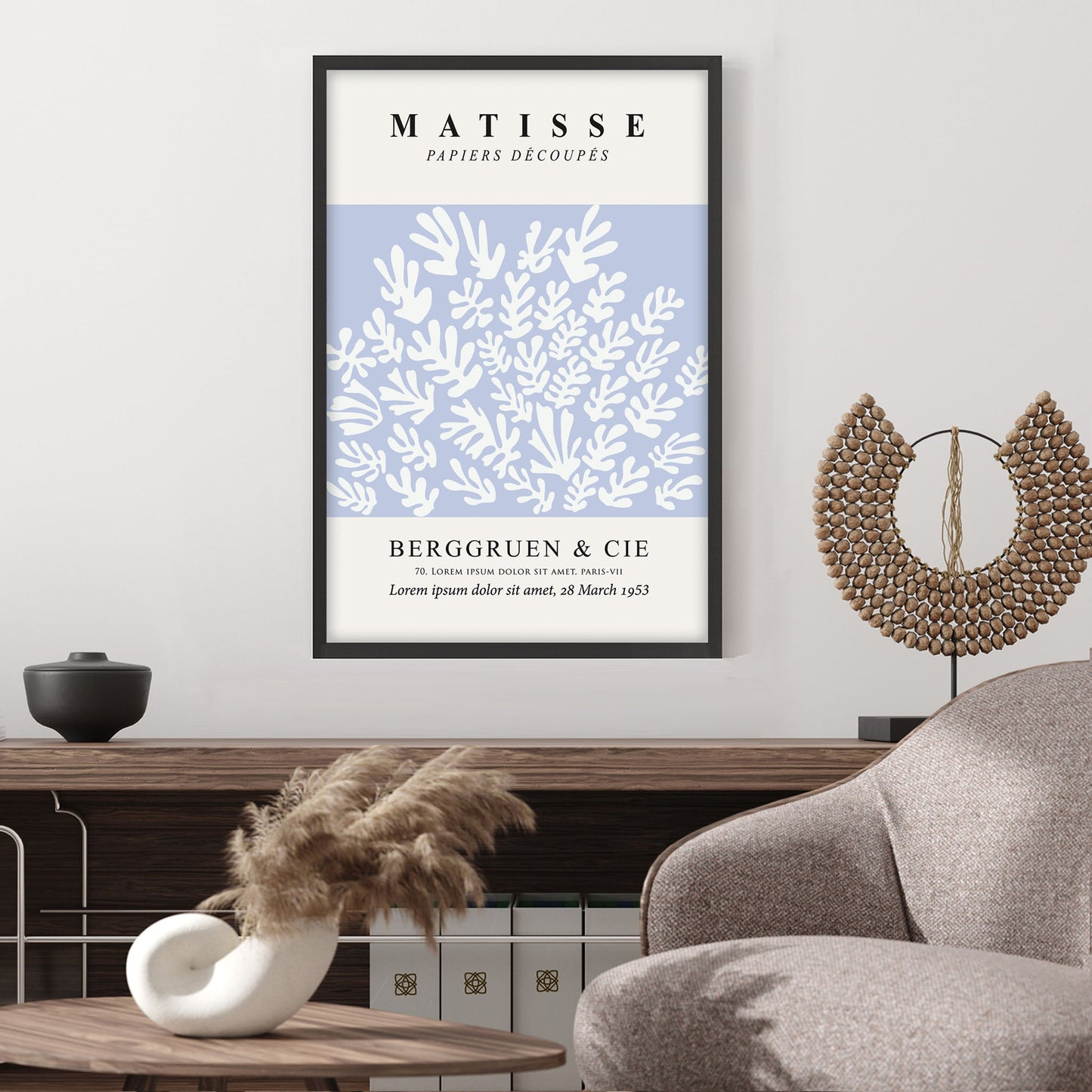 Ethan Taylor 'Matisse Cutouts Soft Blue' Framed Art Print