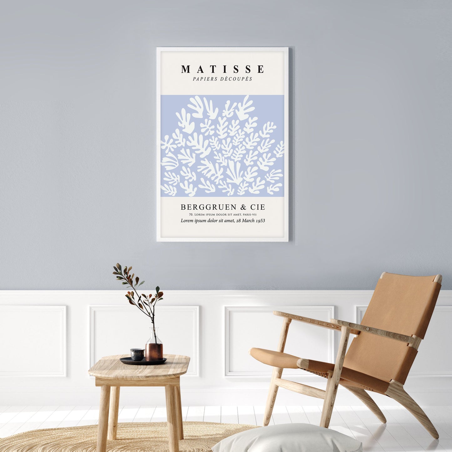 Ethan Taylor 'Matisse Cutouts Soft Blue' Framed Art Print