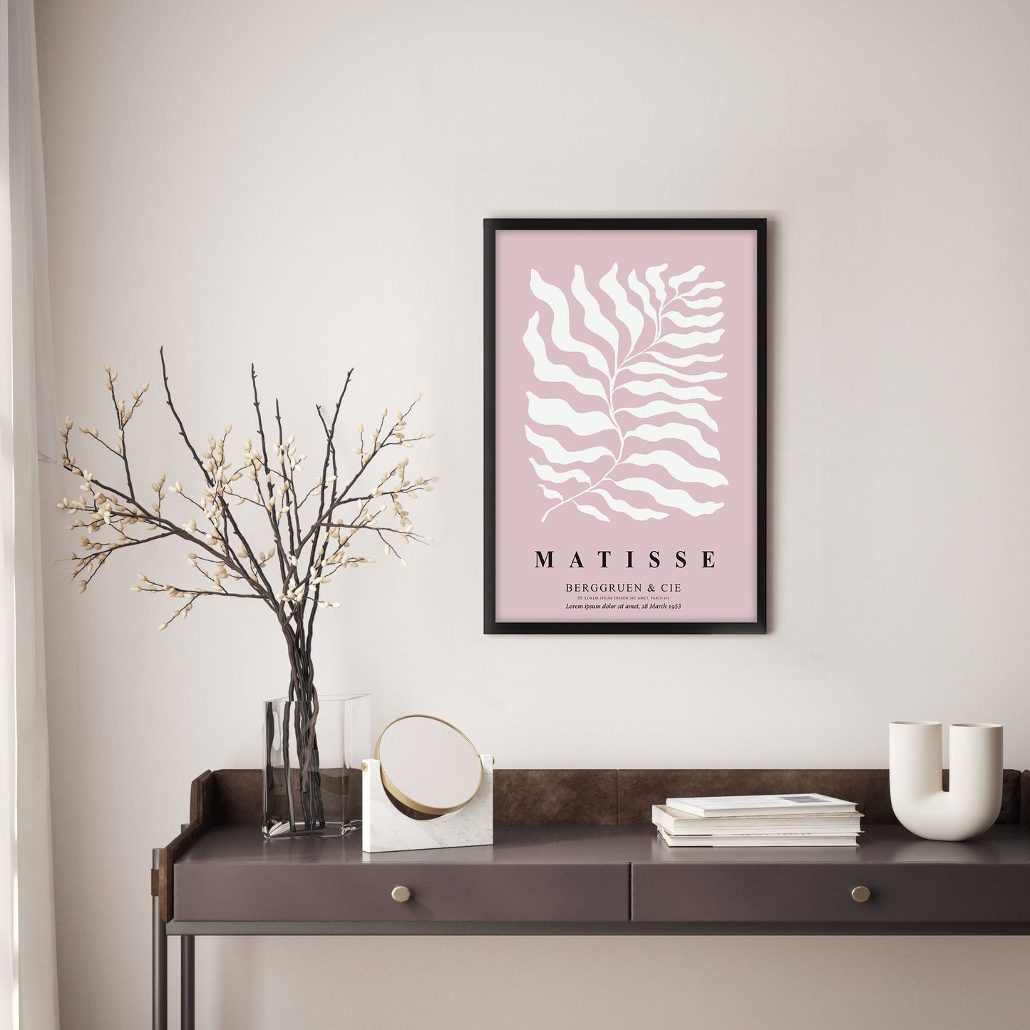 Ethan Taylor 'Matisse Leaf Blush' Framed Art Print