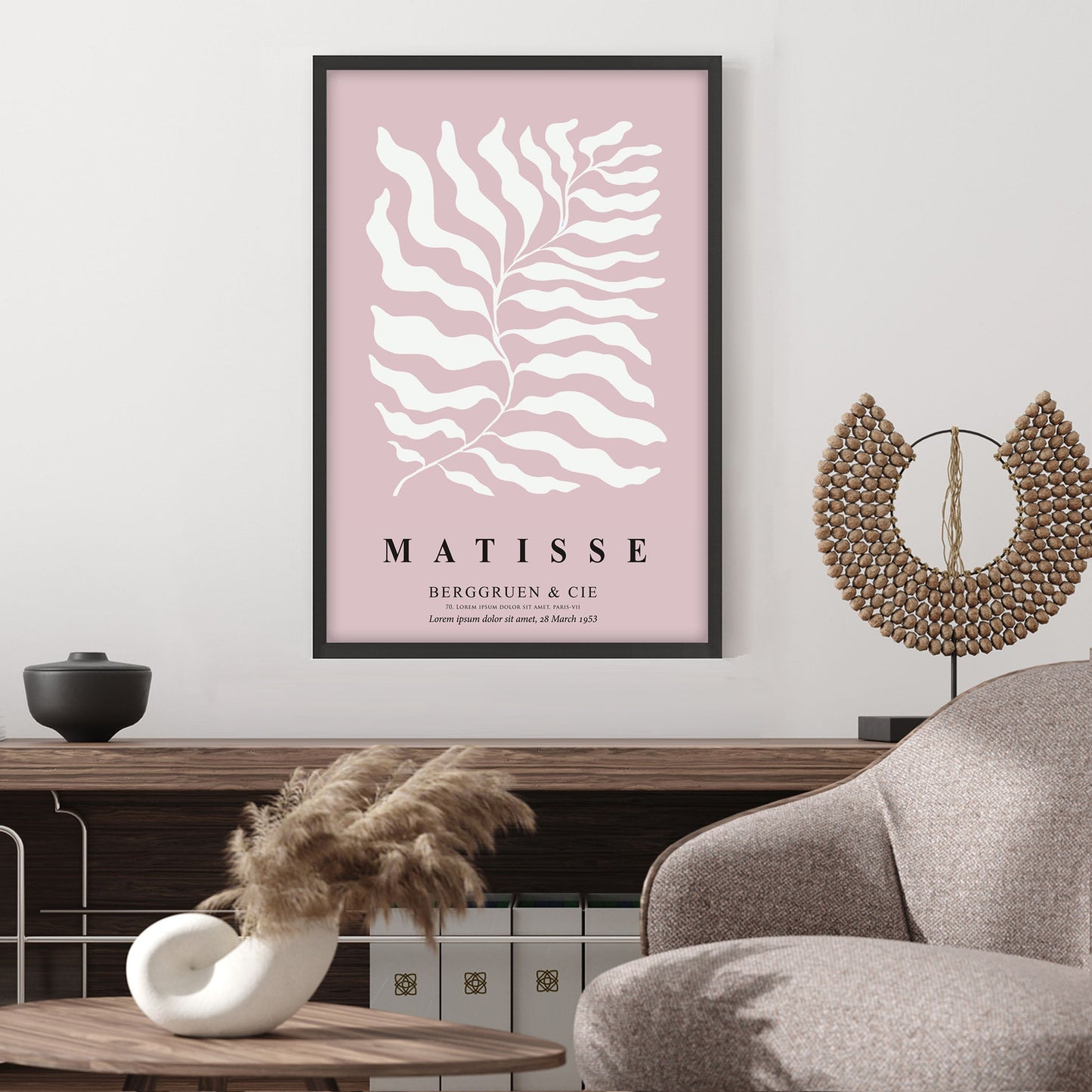 Ethan Taylor 'Matisse Leaf Blush' Framed Art Print