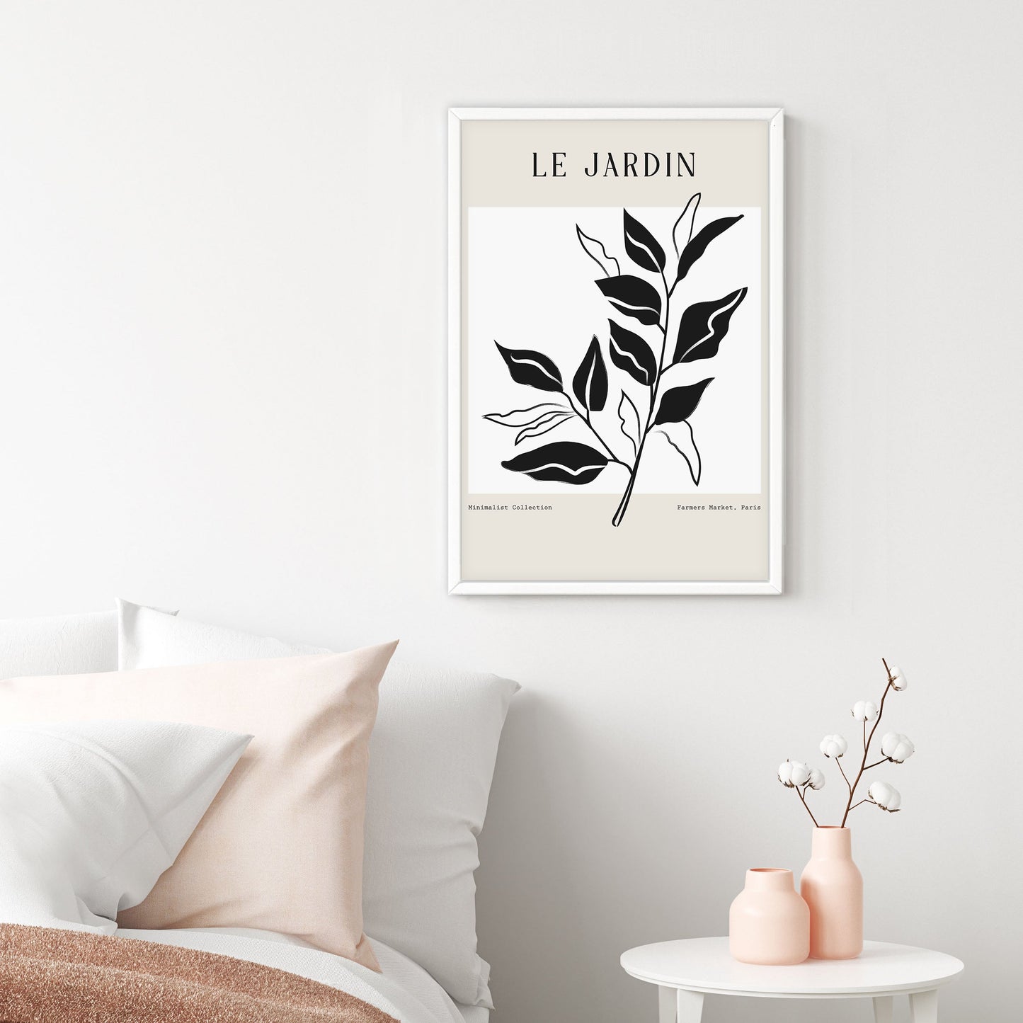 Ethan Taylor 'Black and White Leaves' Framed Art Print