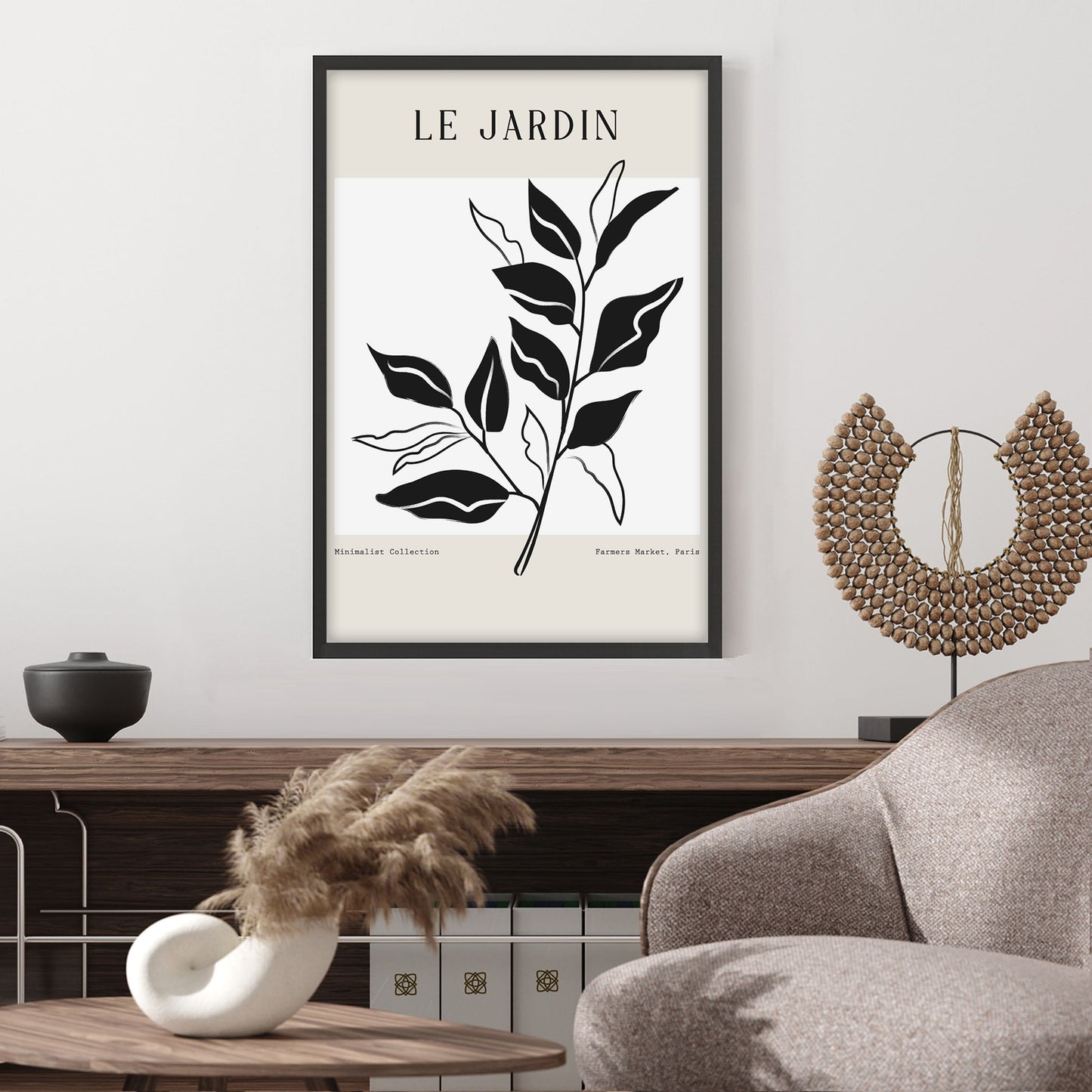 Ethan Taylor 'Black and White Leaves' Framed Art Print