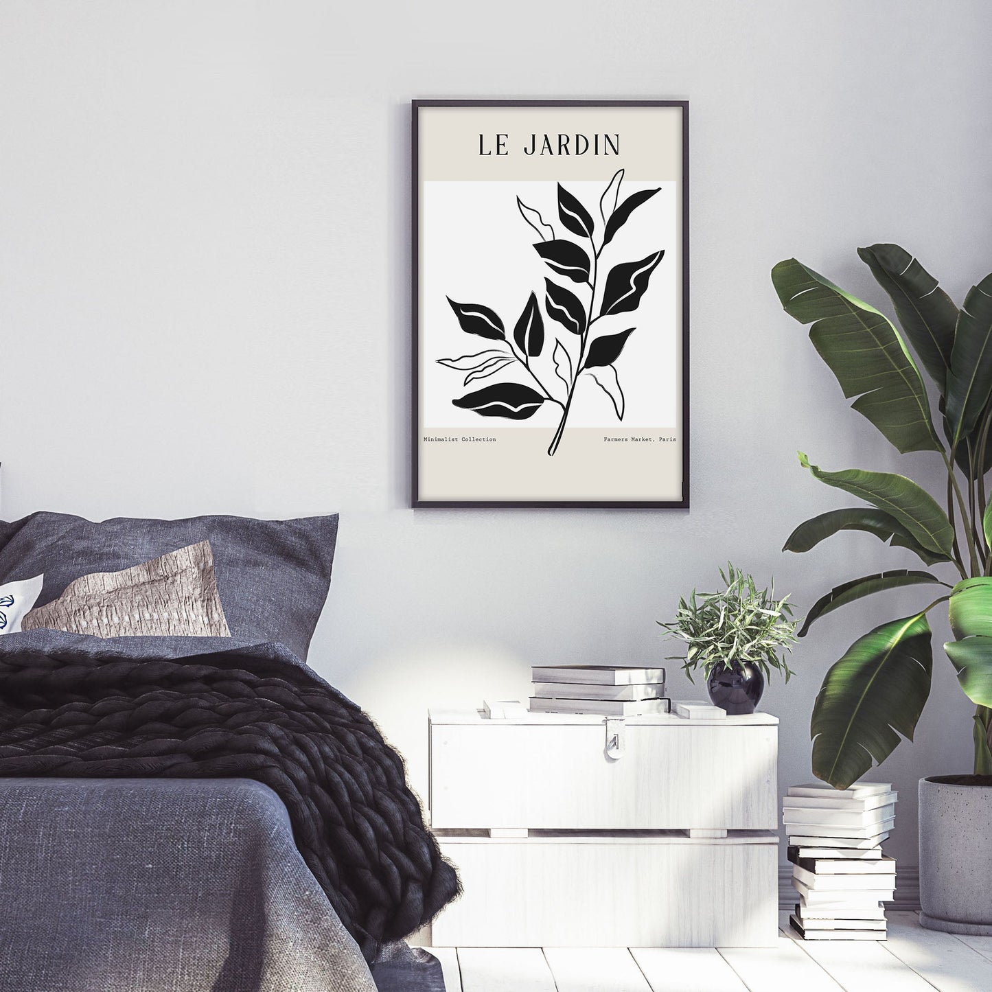 Ethan Taylor 'Black and White Leaves' Framed Art Print