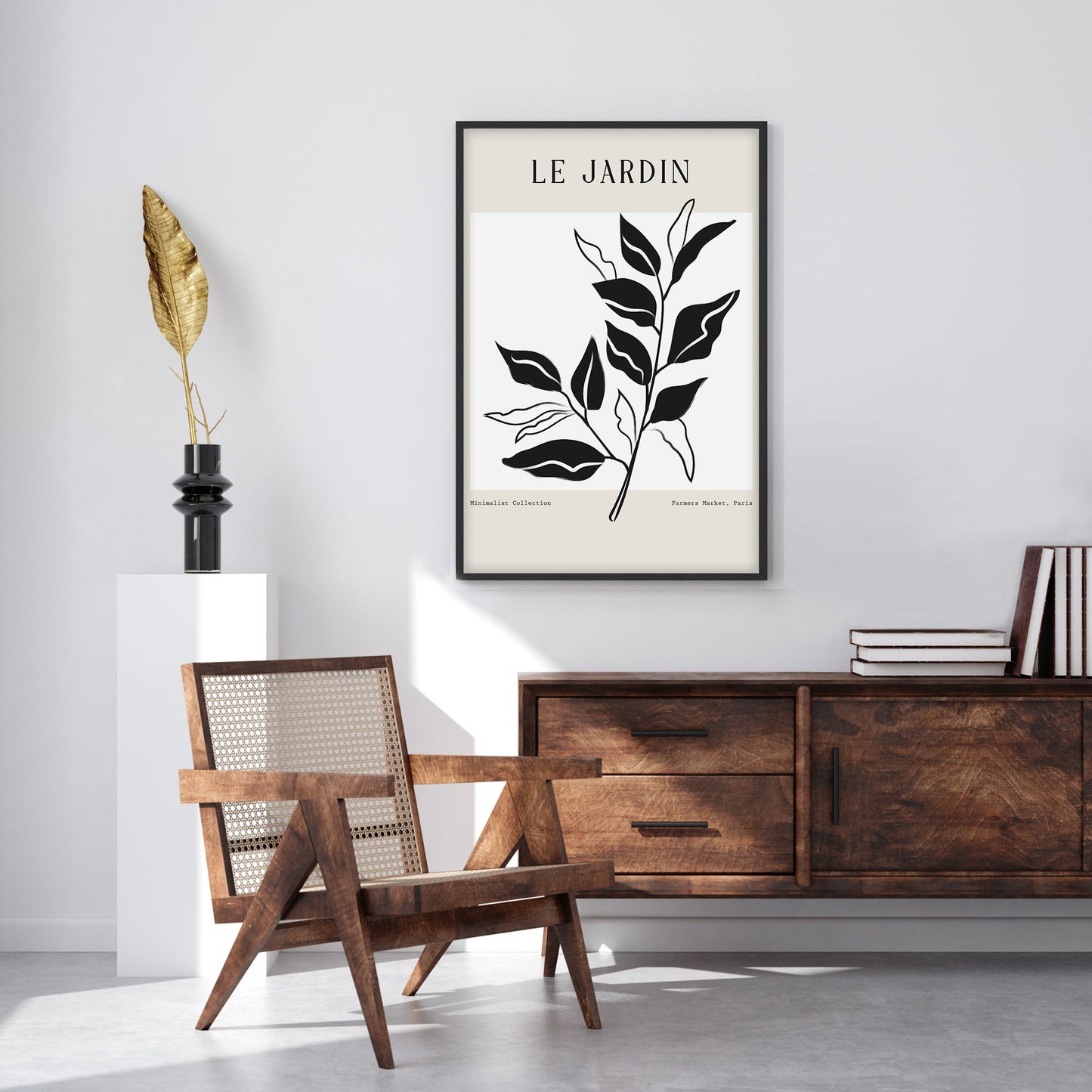 Ethan Taylor 'Black and White Leaves' Framed Art Print