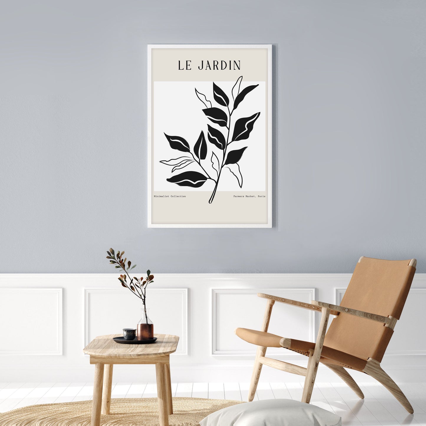 Ethan Taylor 'Black and White Leaves' Framed Art Print