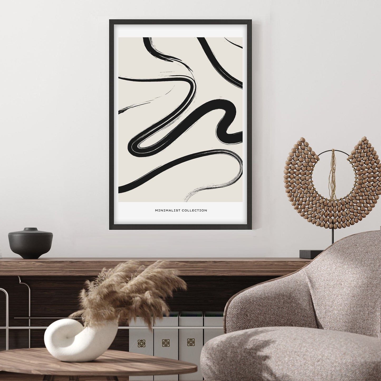 Ethan Taylor 'Abstract Lines Neutral' Framed Art Print