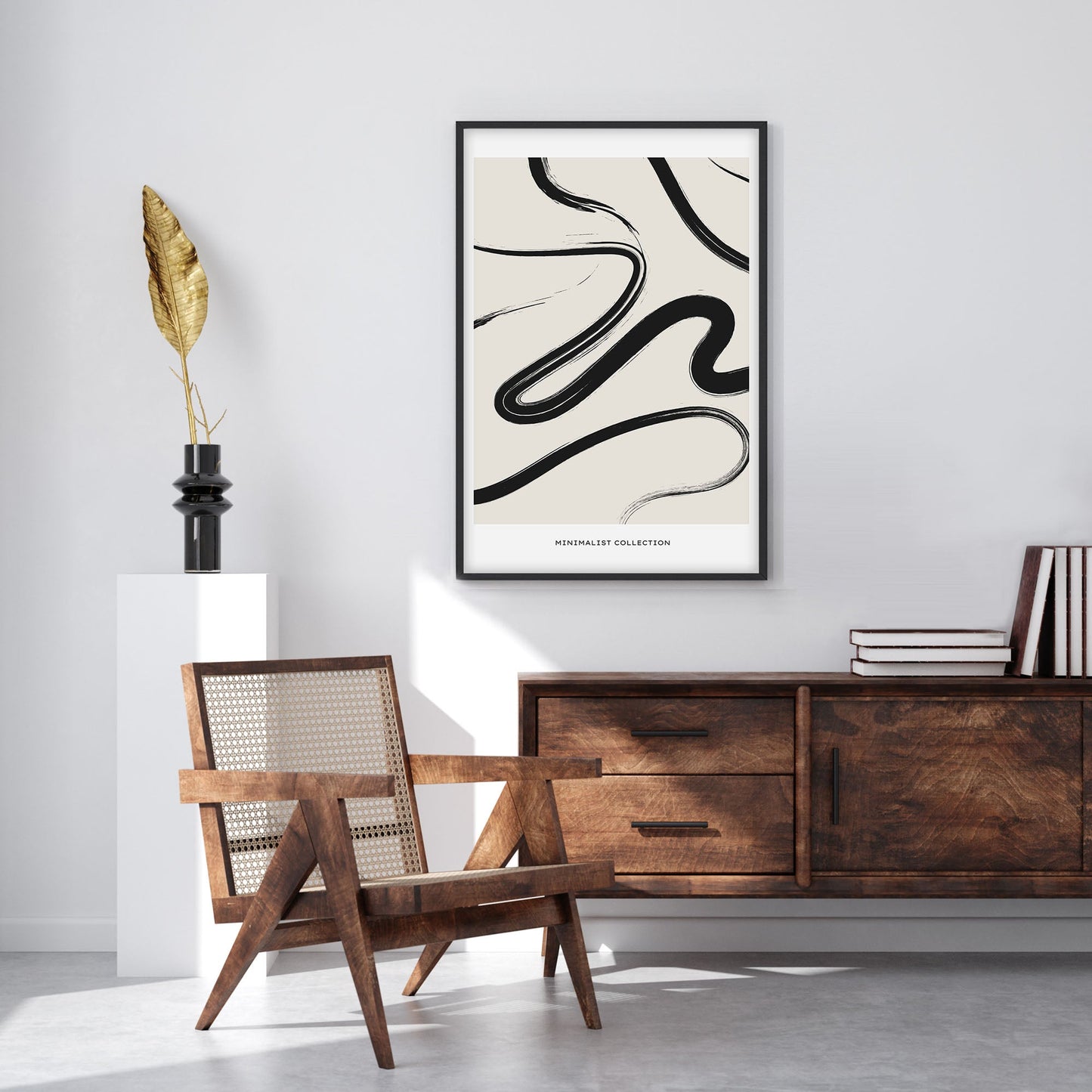 Ethan Taylor 'Abstract Lines Neutral' Framed Art Print