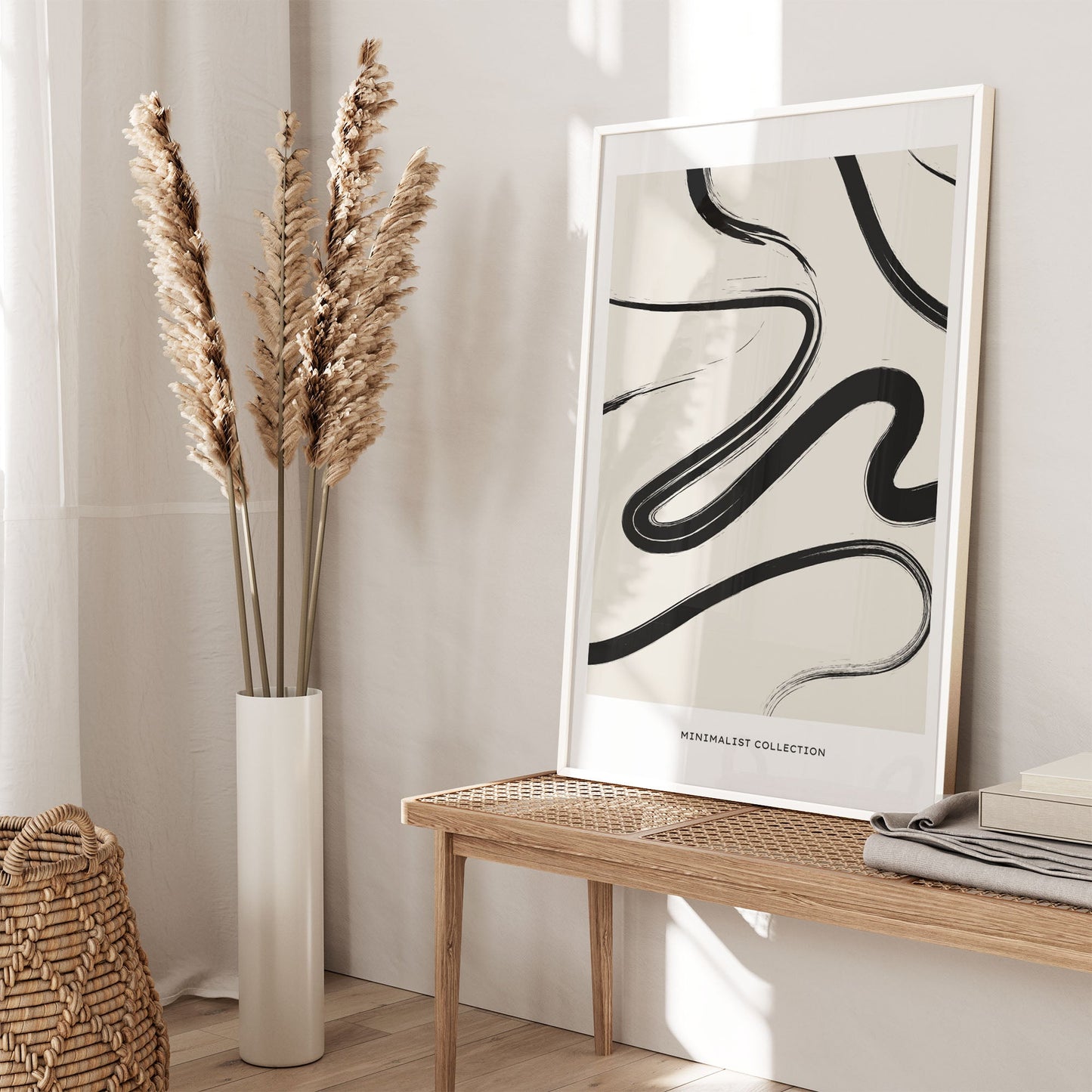 Ethan Taylor 'Abstract Lines Neutral' Framed Art Print