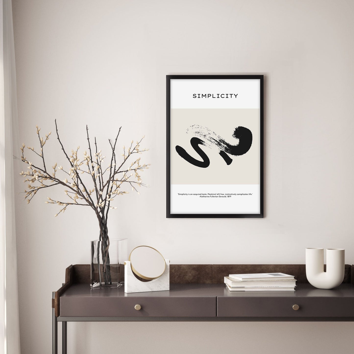 Ethan Taylor 'Abstract Shapes Beige' Framed Art Print