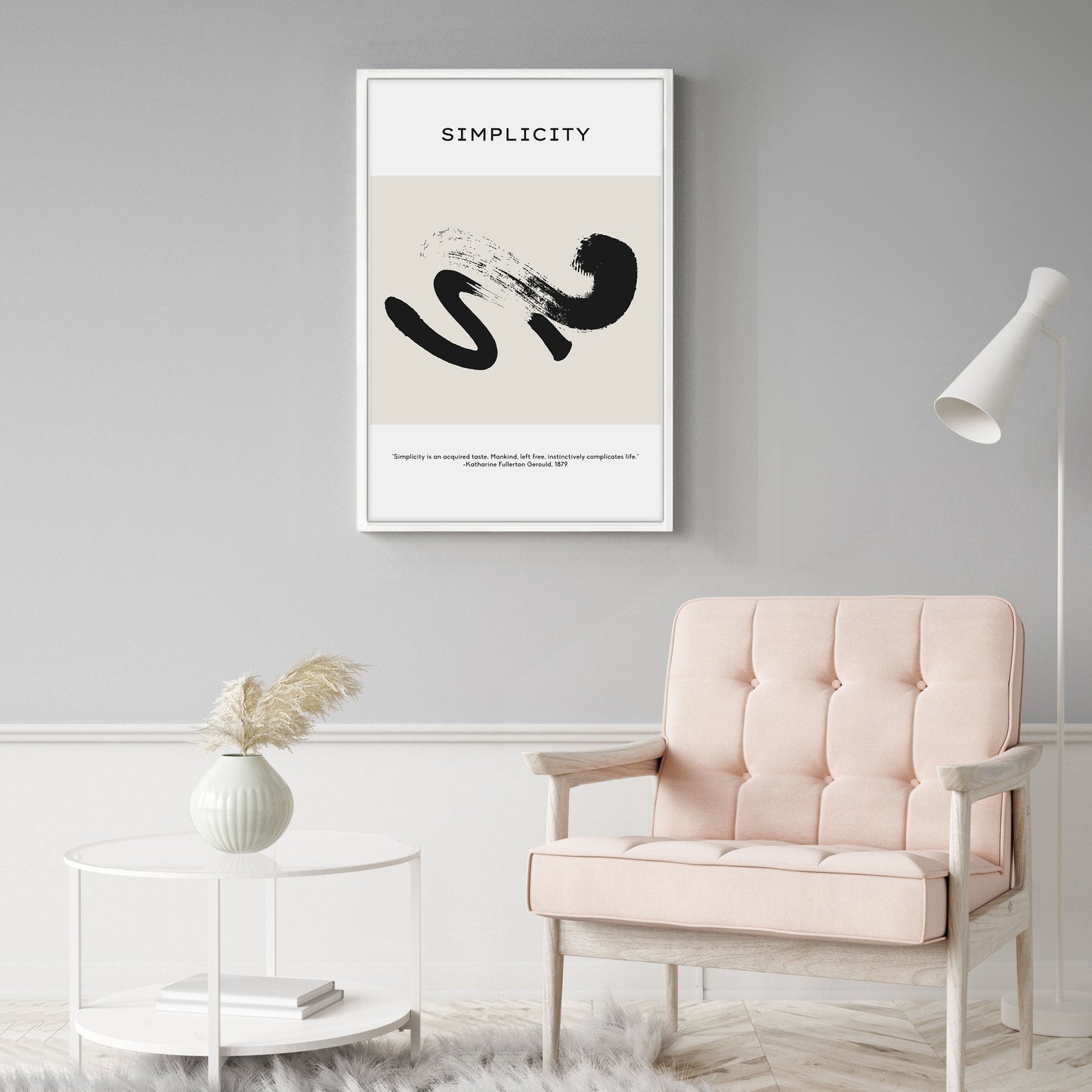 Ethan Taylor 'Abstract Shapes Beige' Framed Art Print