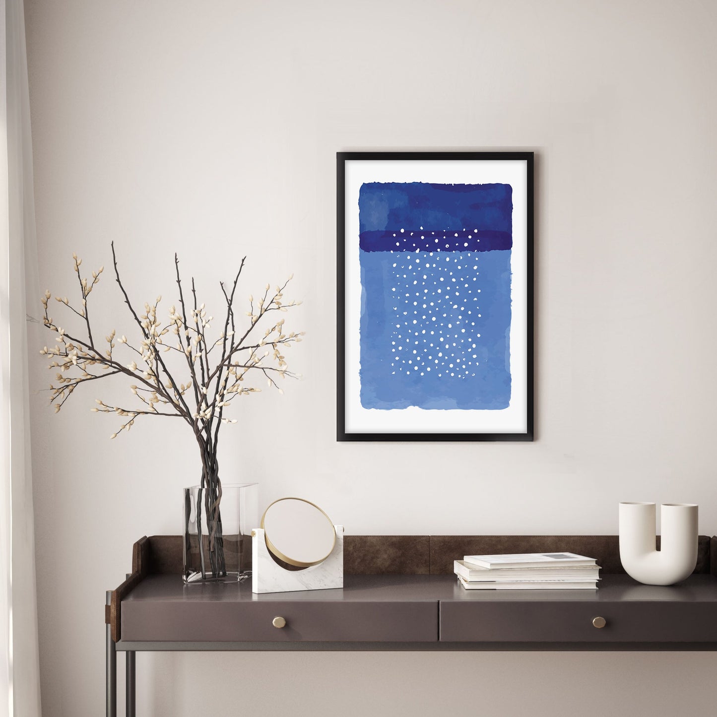 Ethan Taylor 'Polka Dots Blue' Framed Art Print