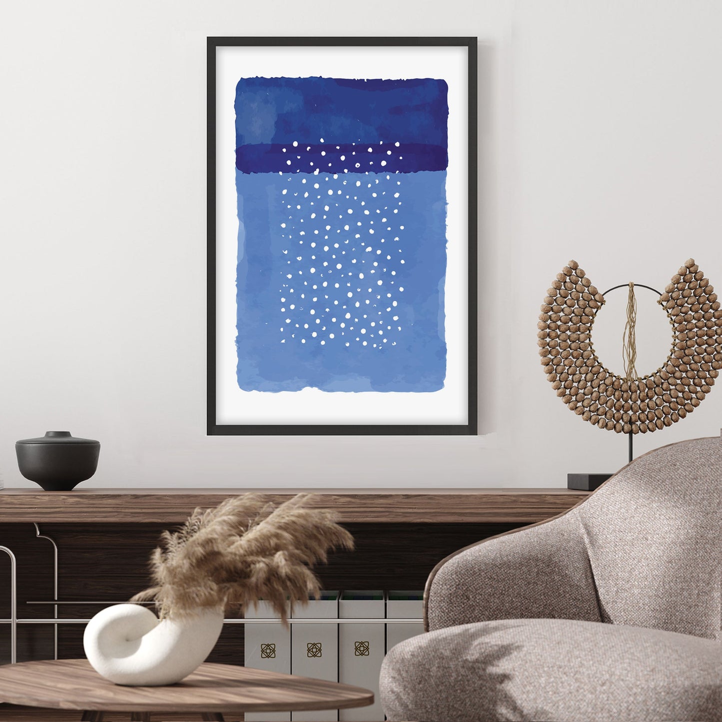 Ethan Taylor 'Polka Dots Blue' Framed Art Print