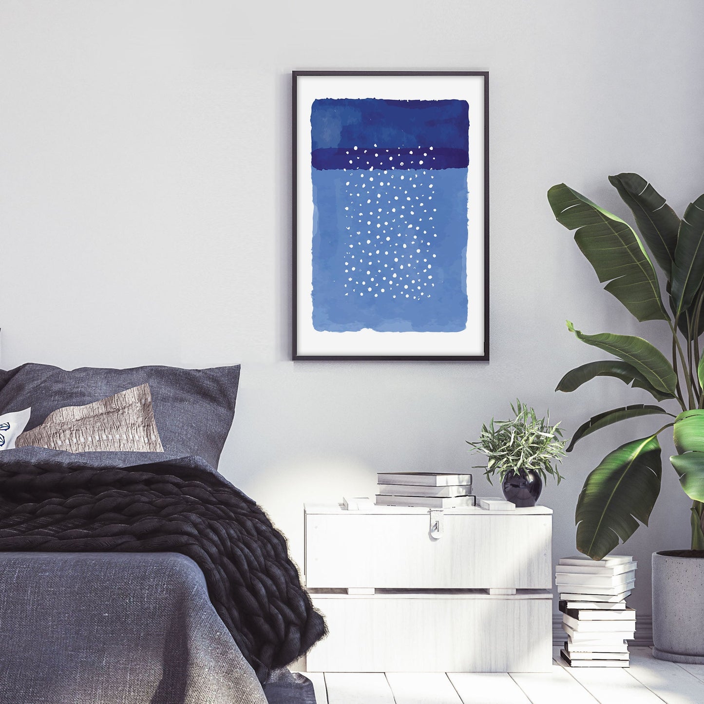 Ethan Taylor 'Polka Dots Blue' Framed Art Print