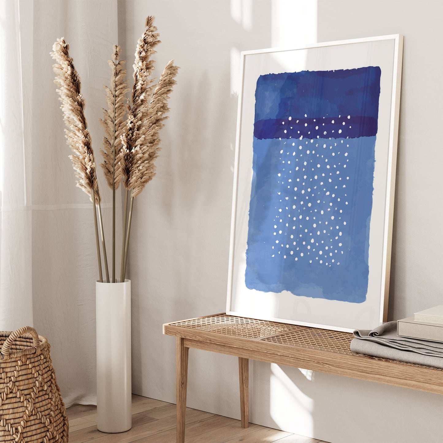 Ethan Taylor 'Polka Dots Blue' Framed Art Print