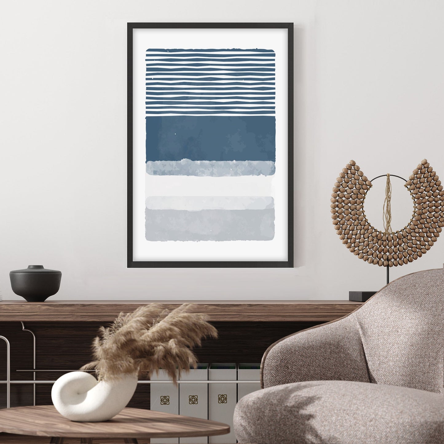 Ethan Taylor 'Blue Shapes' Framed Art Print