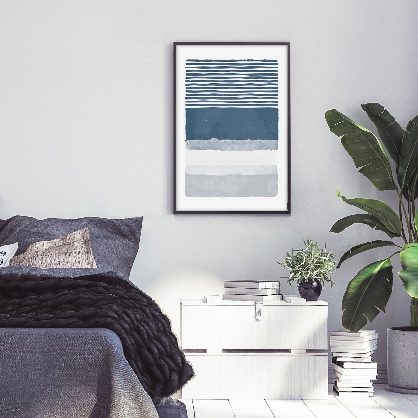 Ethan Taylor 'Blue Shapes' Framed Art Print