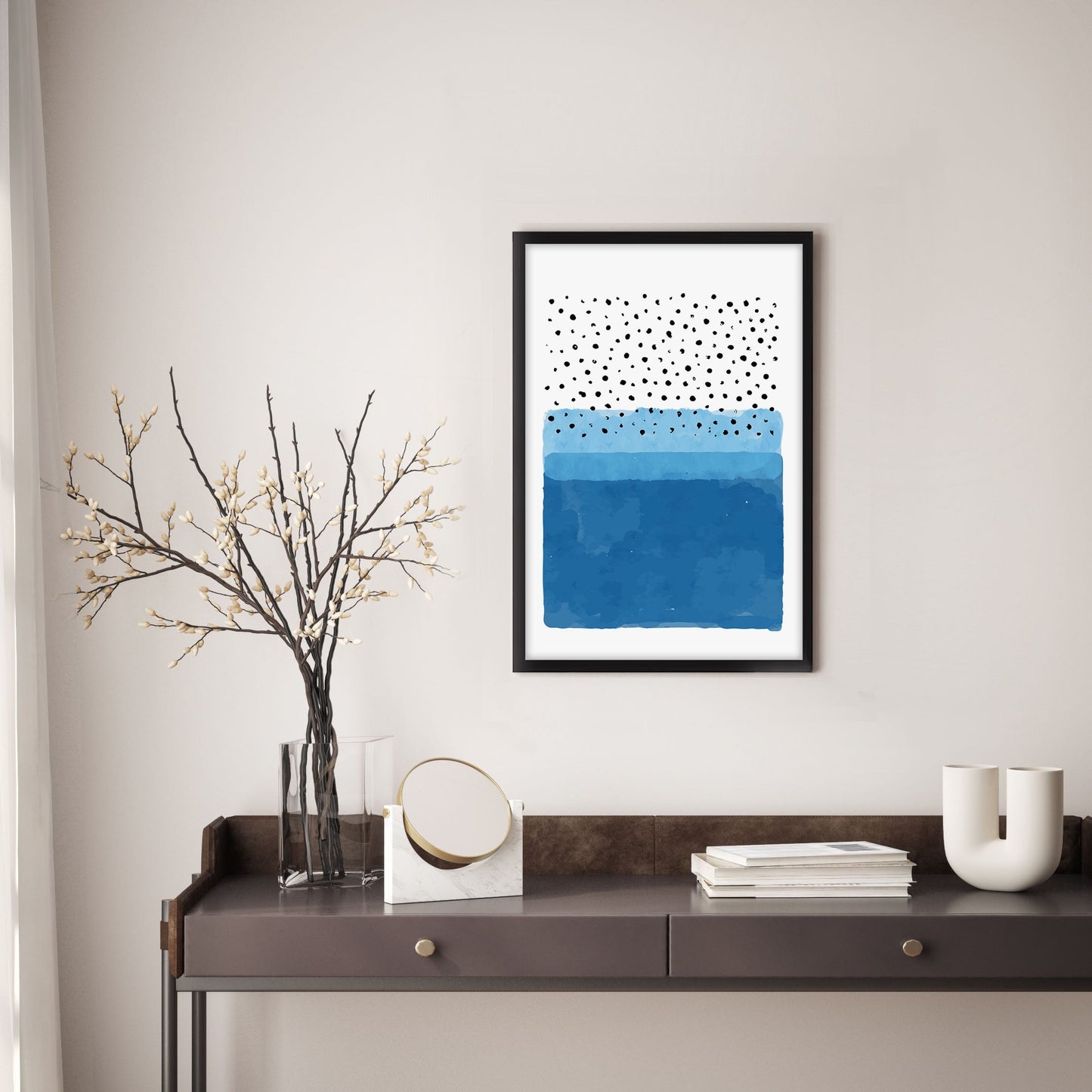 Ethan Taylor 'Blue and White Abstract' Framed Art Print