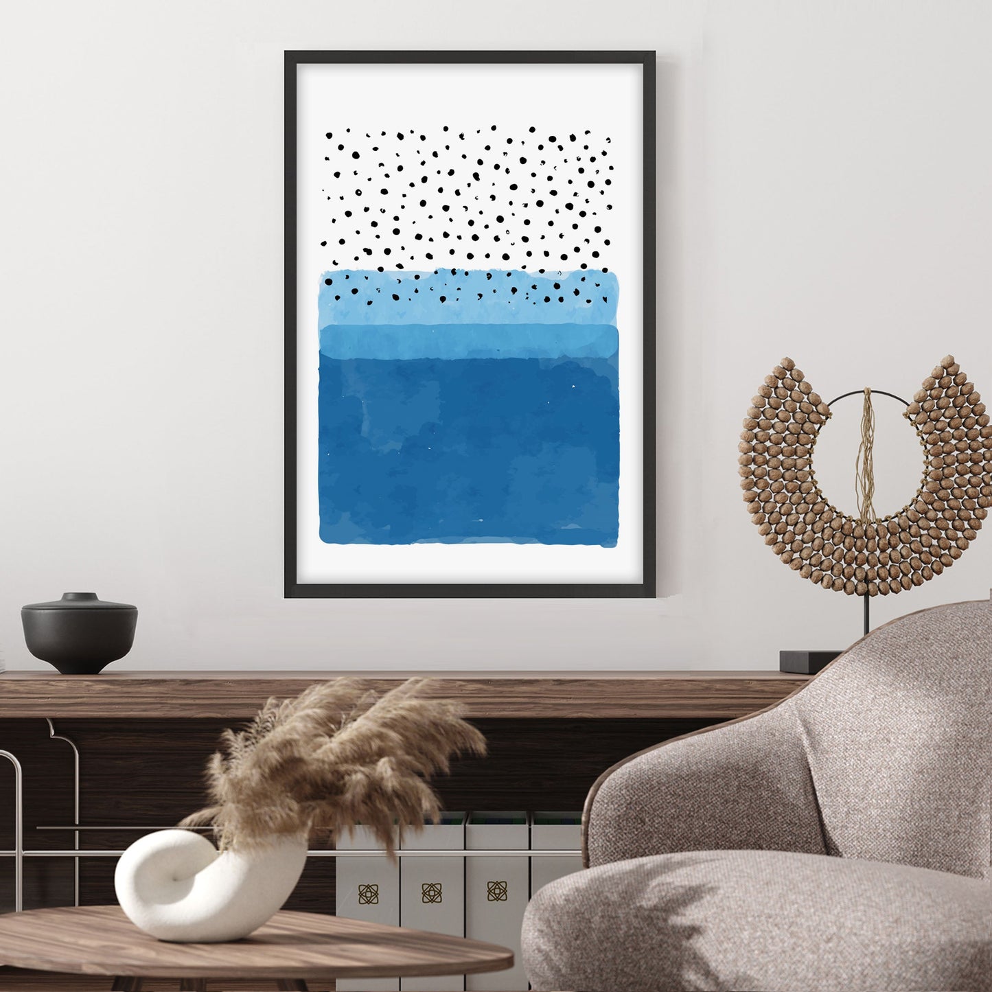 Ethan Taylor 'Blue and White Abstract' Framed Art Print