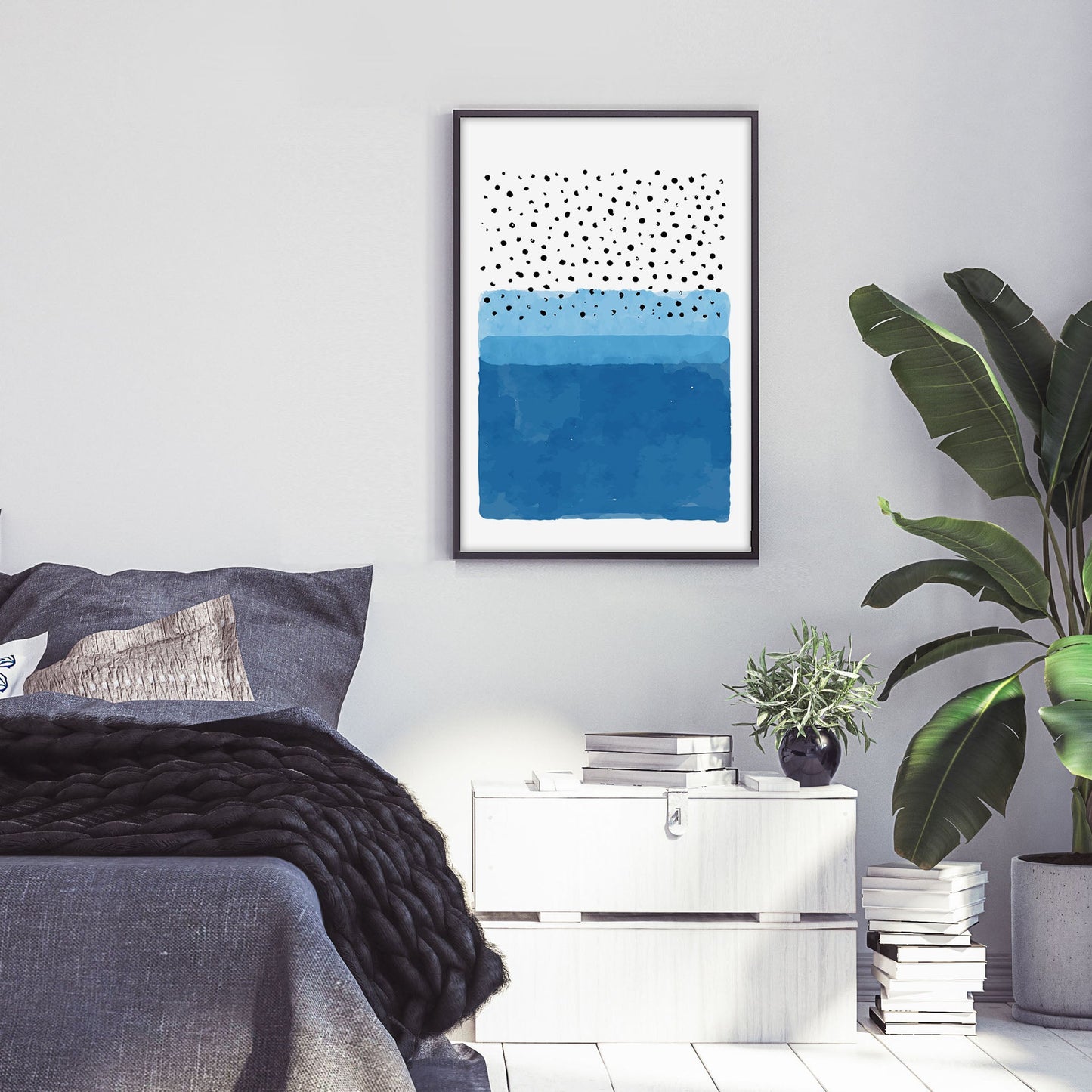 Ethan Taylor 'Blue and White Abstract' Framed Art Print