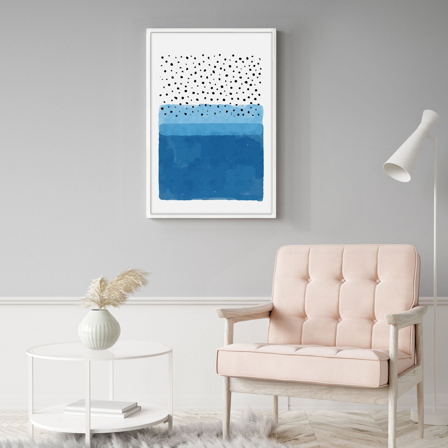 Ethan Taylor 'Blue and White Abstract' Framed Art Print