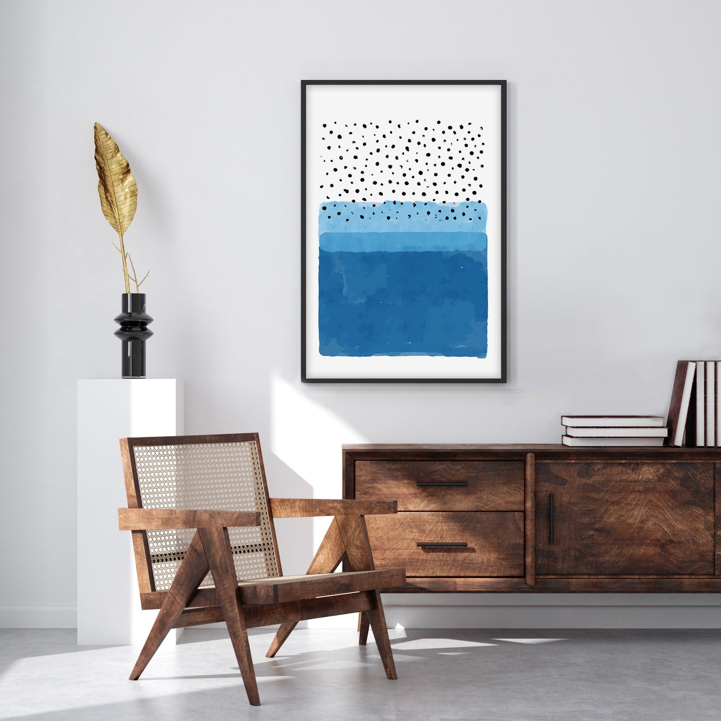 Ethan Taylor 'Blue and White Abstract' Framed Art Print