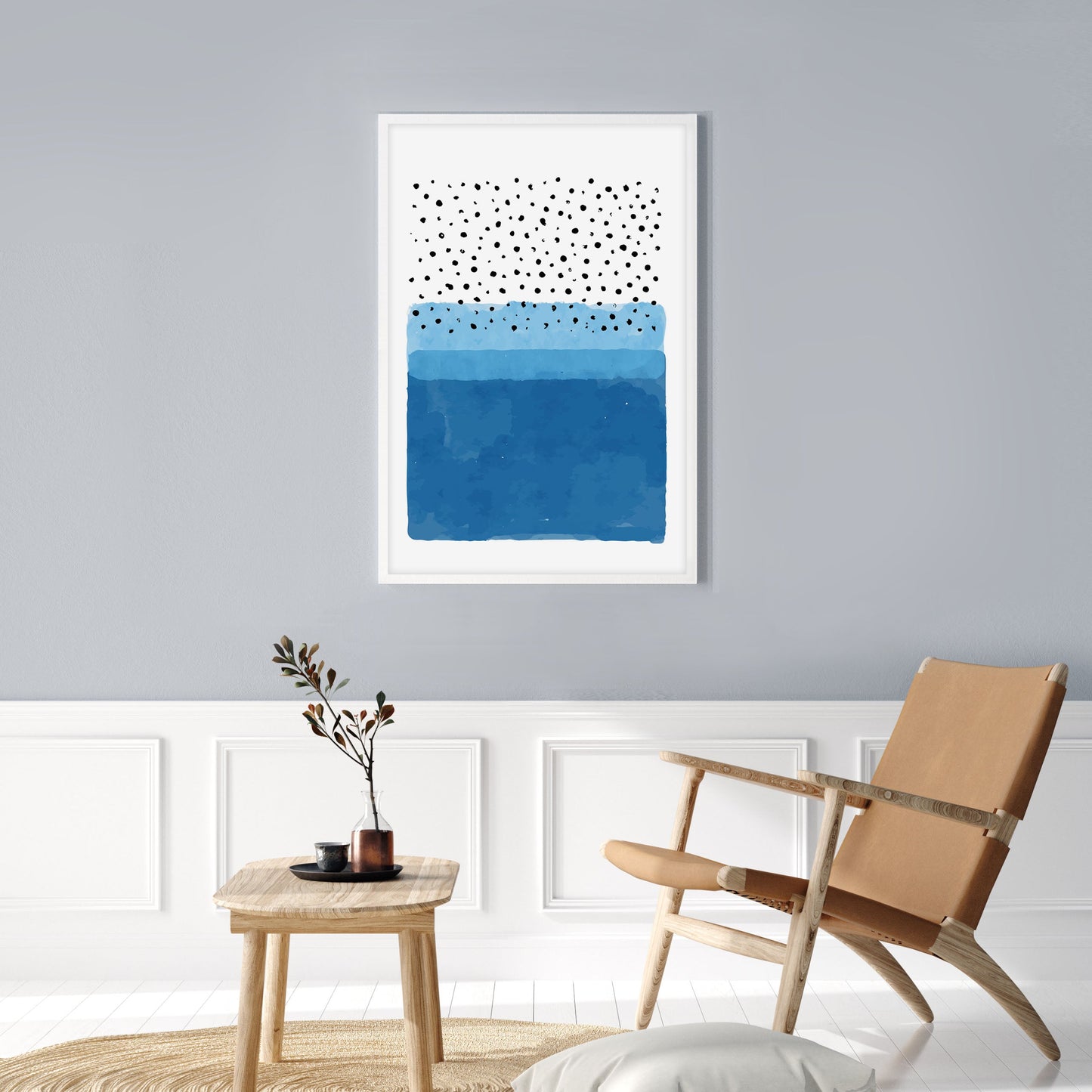 Ethan Taylor 'Blue and White Abstract' Framed Art Print