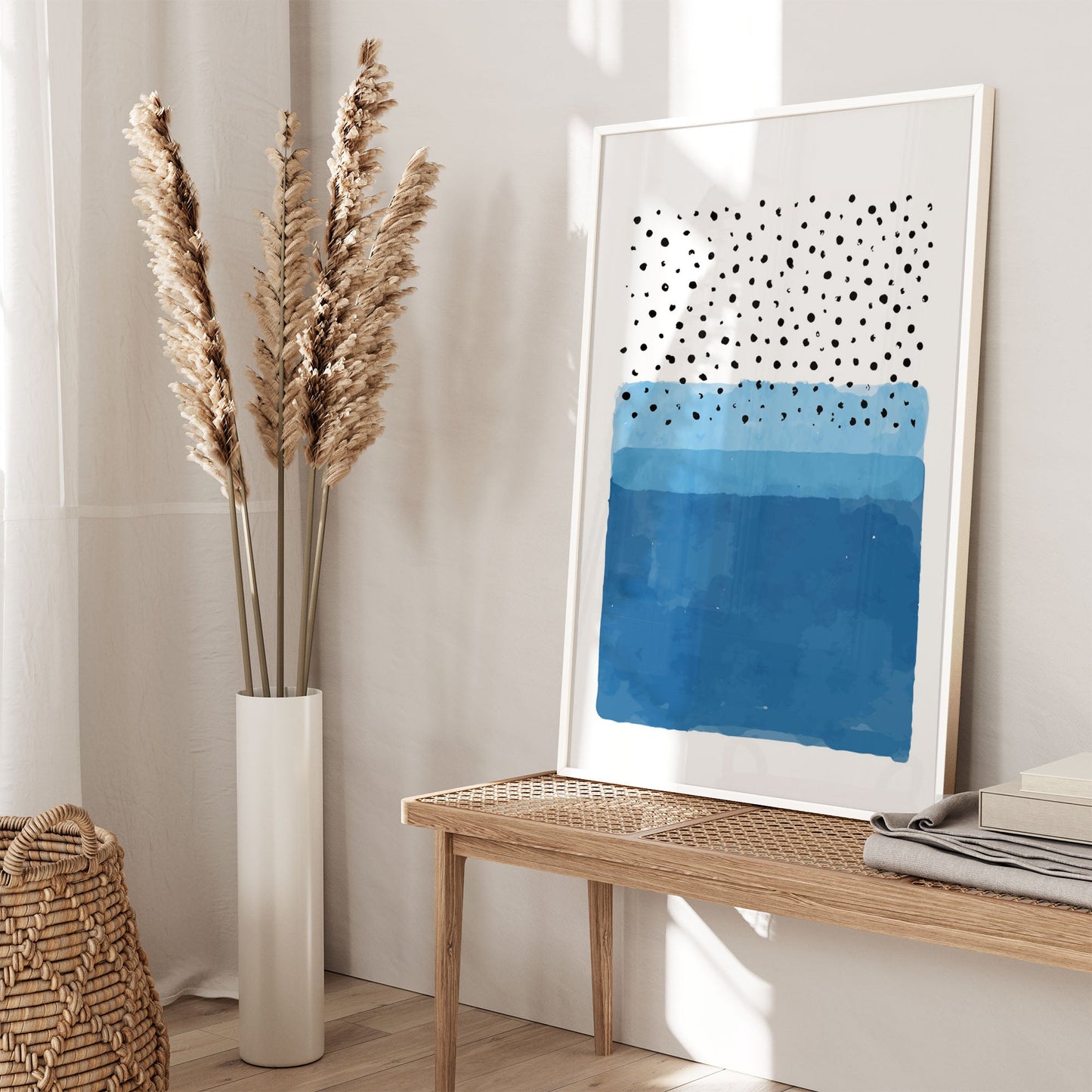 Ethan Taylor 'Blue and White Abstract' Framed Art Print