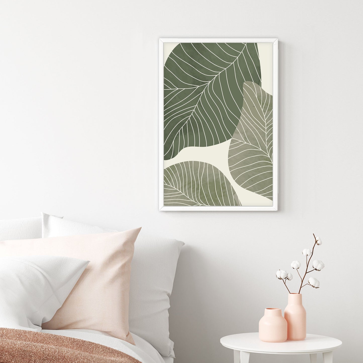 Ethan Taylor 'Sage Green Leaves' Framed Art Print