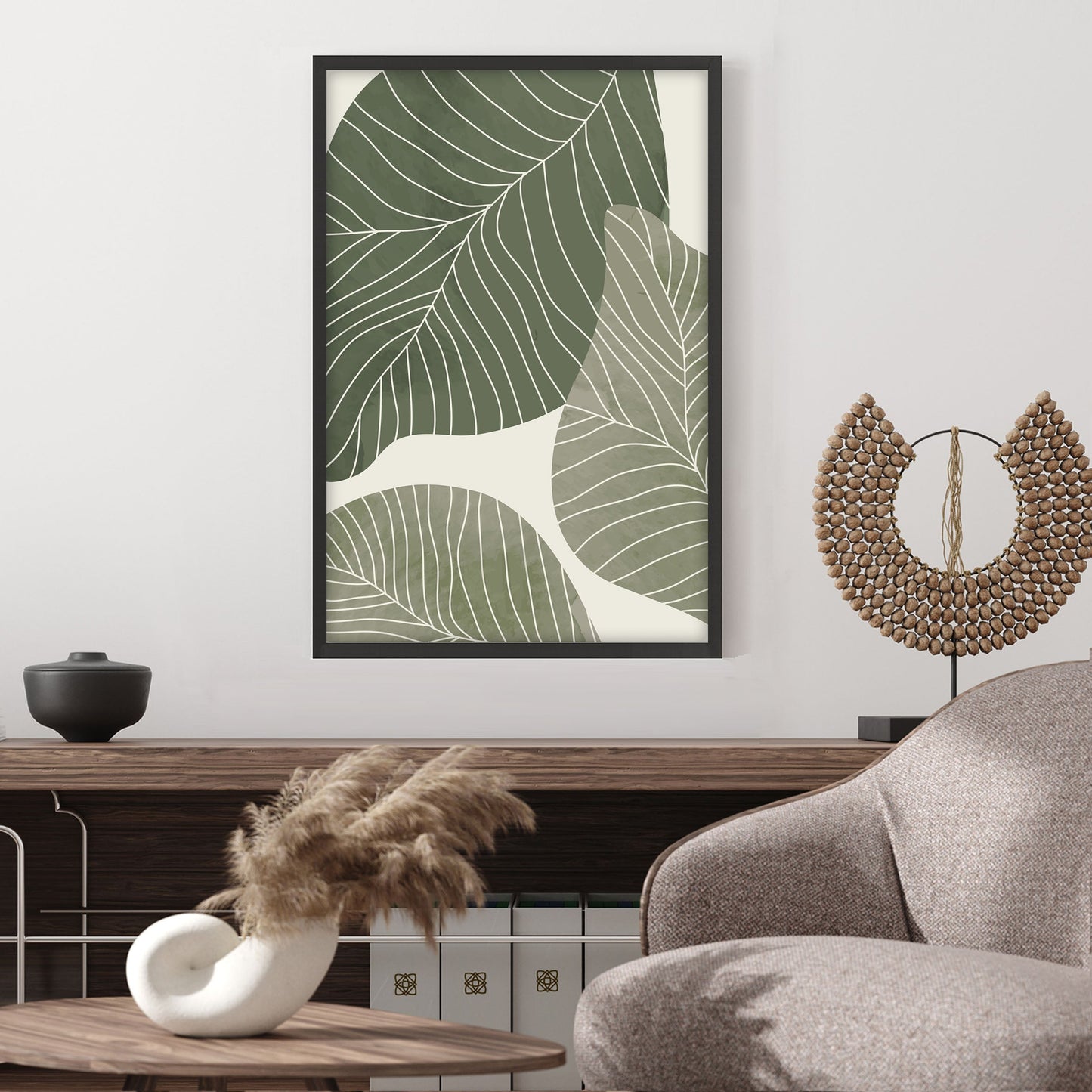 Ethan Taylor 'Sage Green Leaves' Framed Art Print