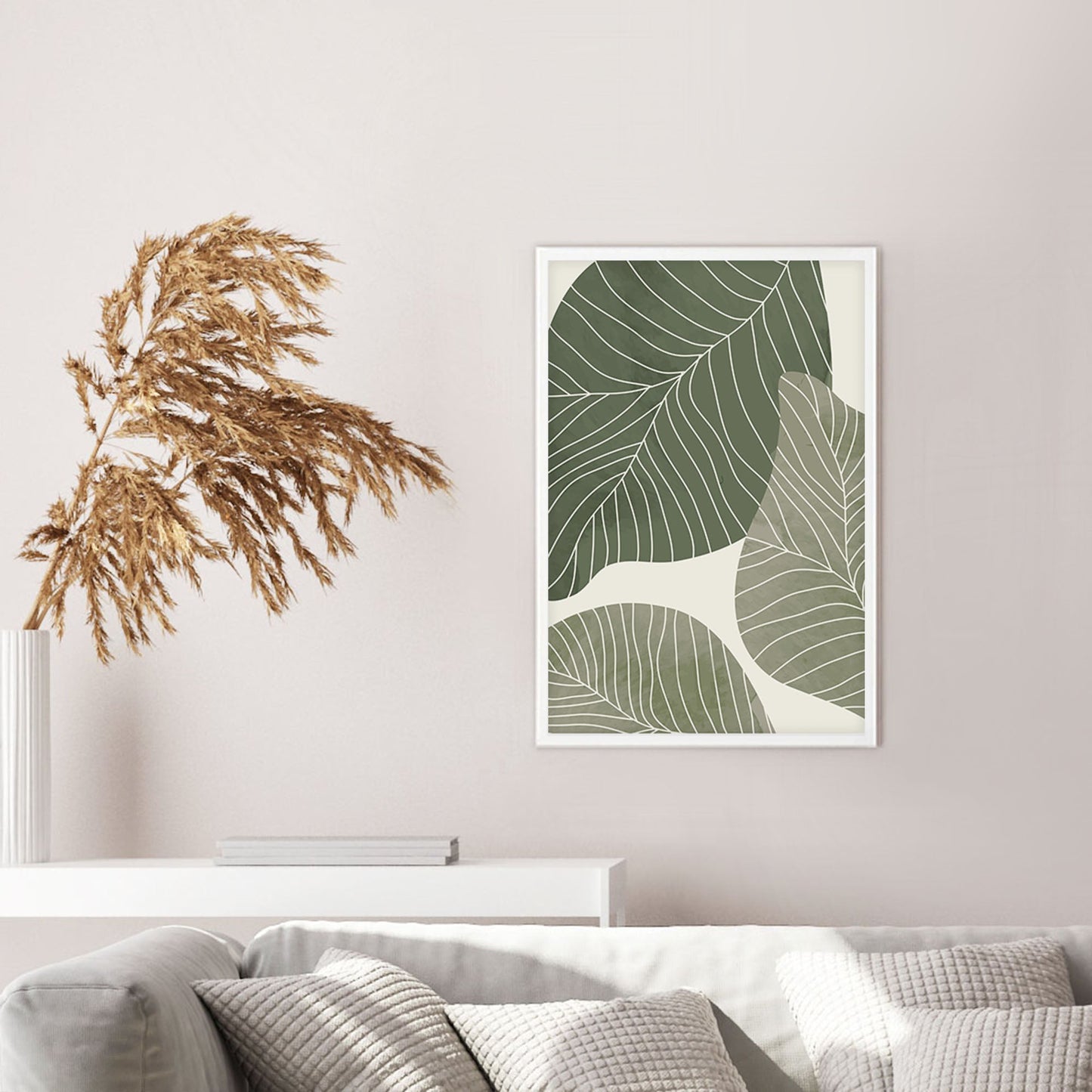 Ethan Taylor 'Sage Green Leaves' Framed Art Print