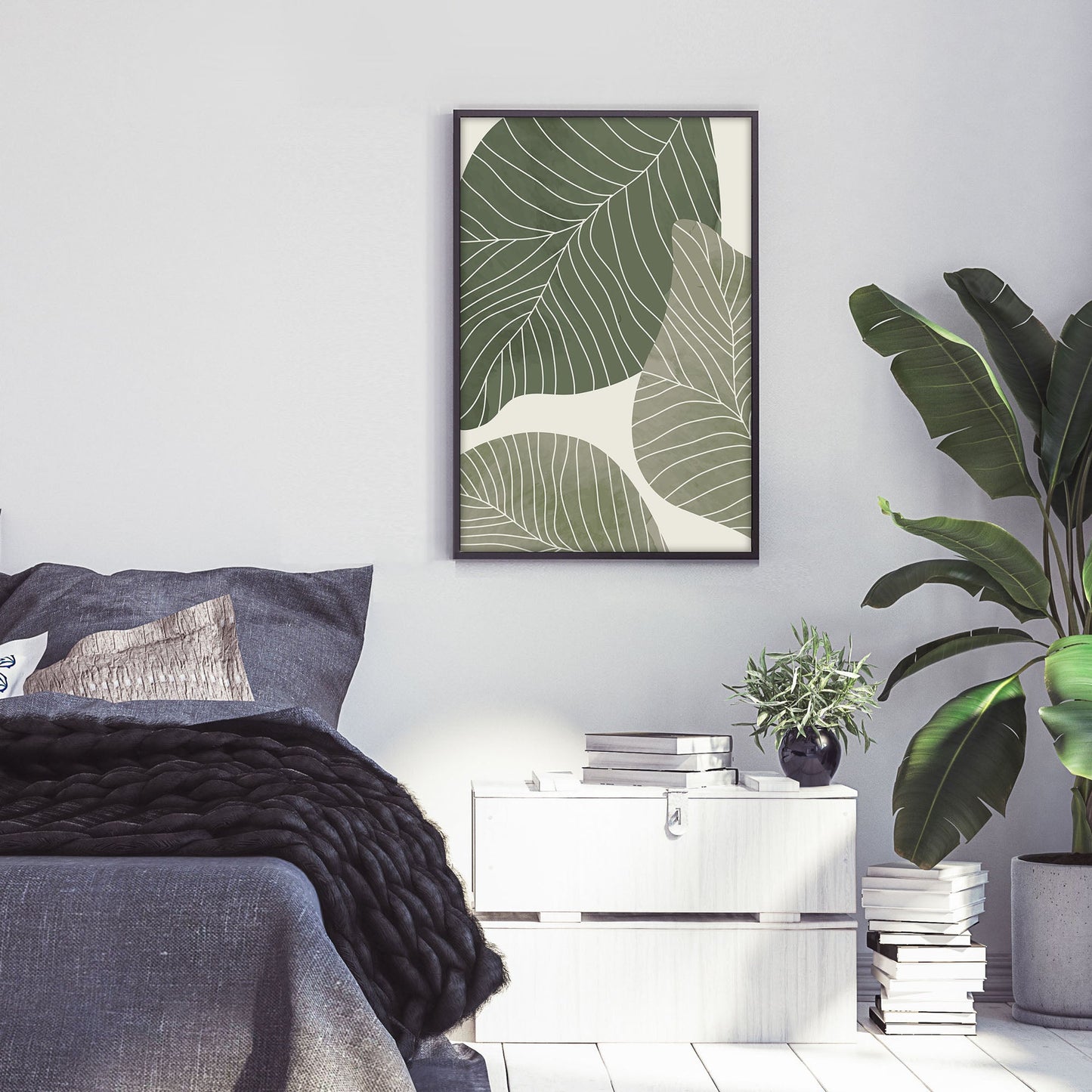 Ethan Taylor 'Sage Green Leaves' Framed Art Print