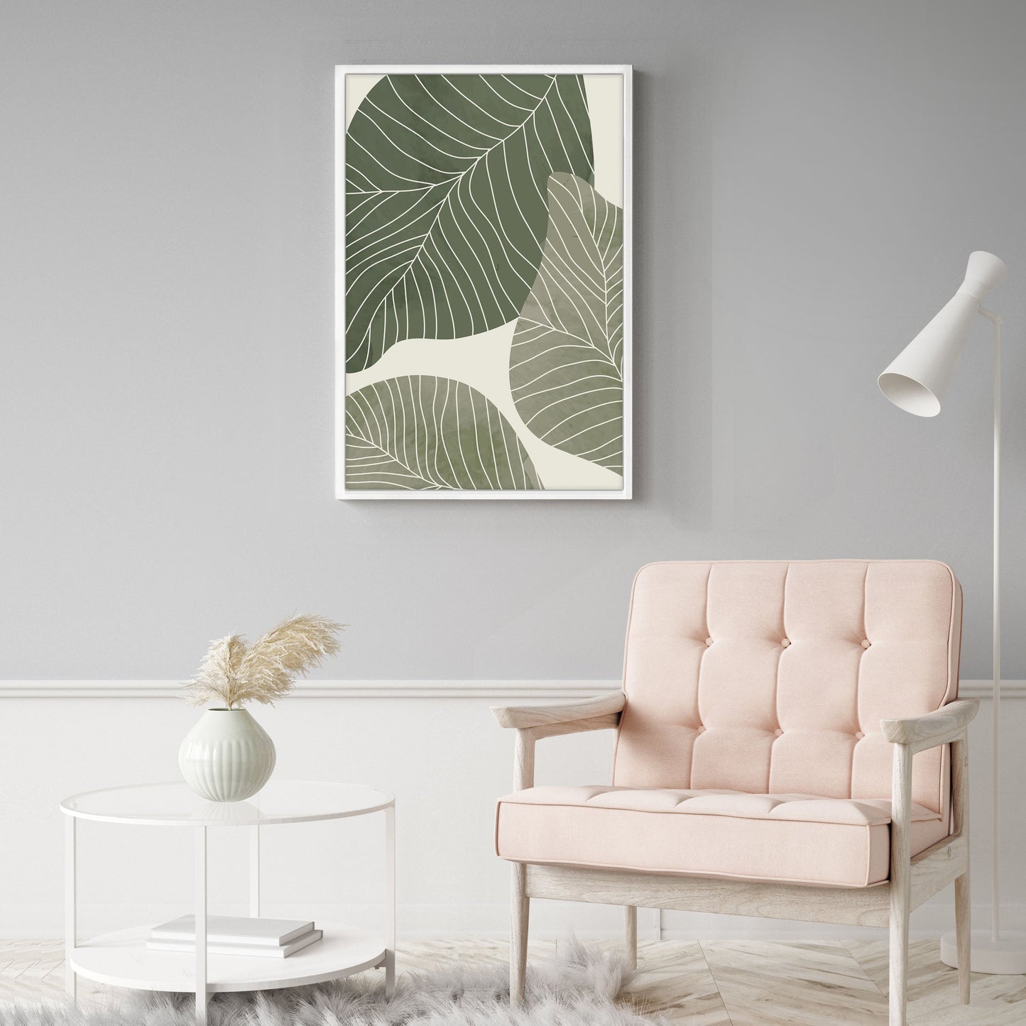 Ethan Taylor 'Sage Green Leaves' Framed Art Print