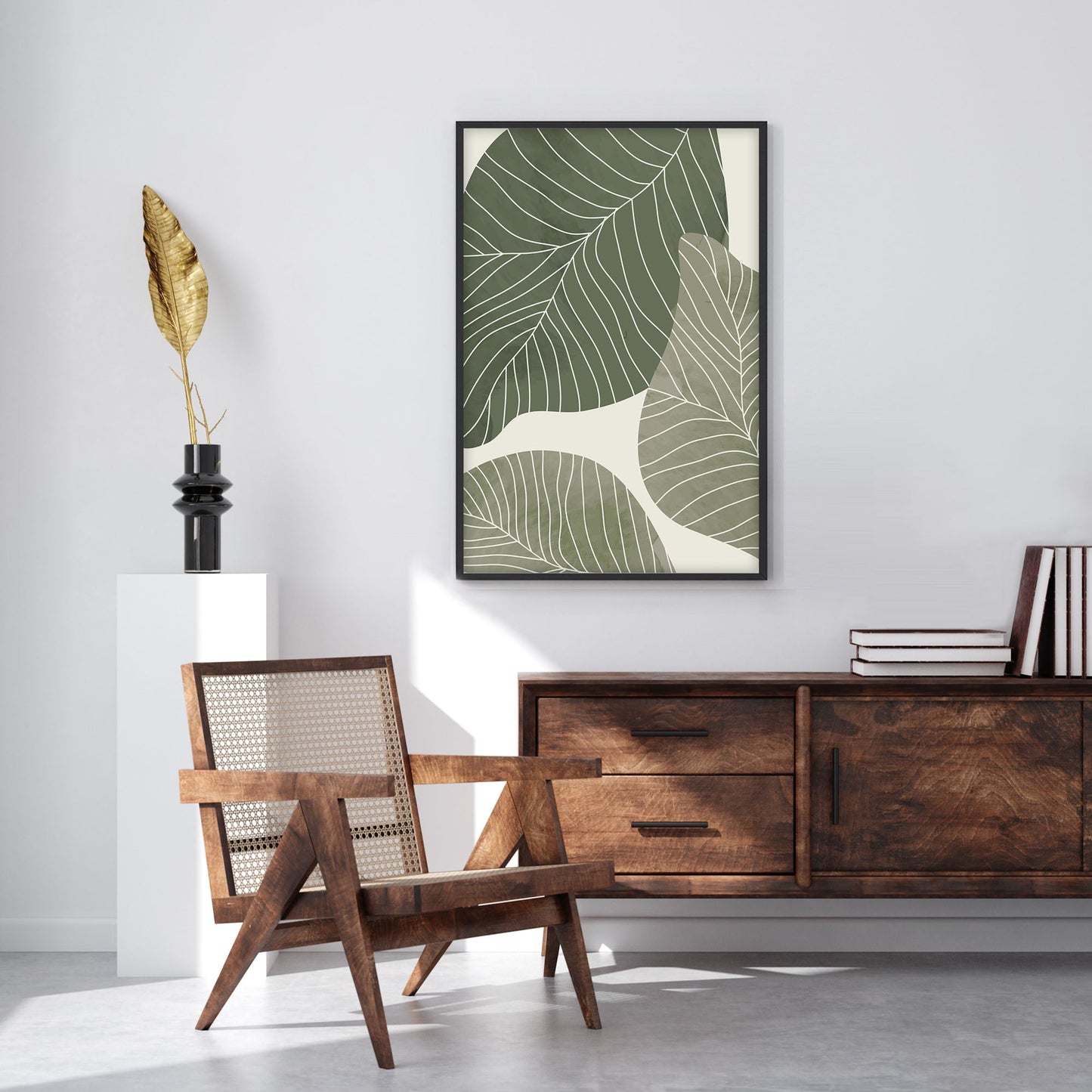 Ethan Taylor 'Sage Green Leaves' Framed Art Print