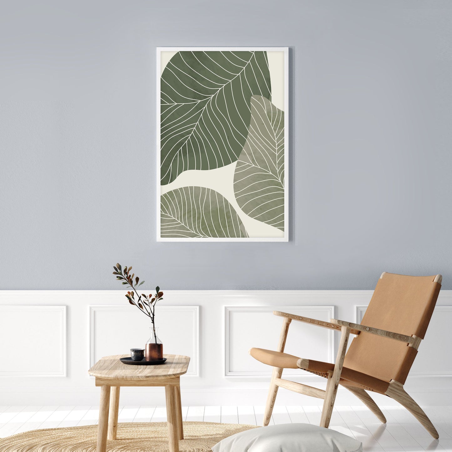 Ethan Taylor 'Sage Green Leaves' Framed Art Print