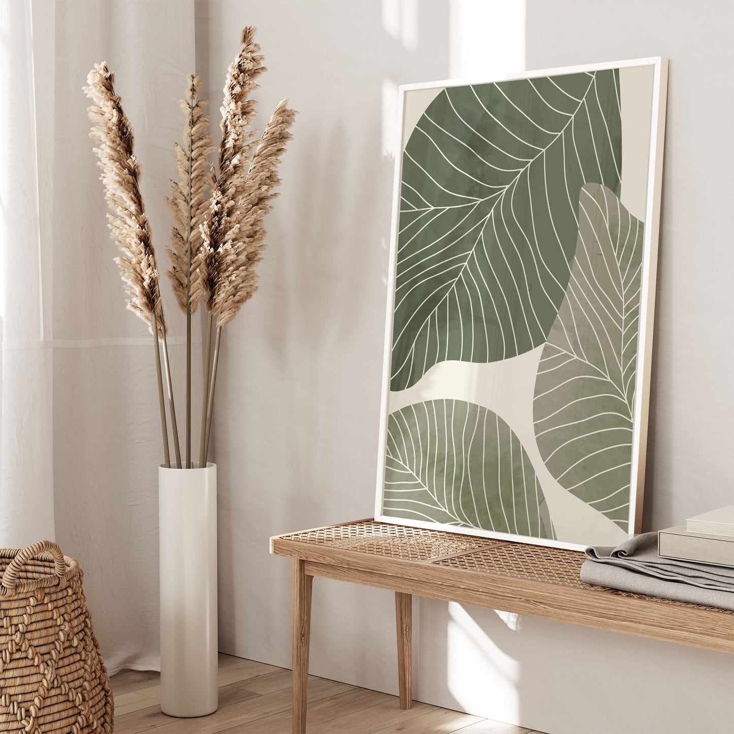 Ethan Taylor 'Sage Green Leaves' Framed Art Print