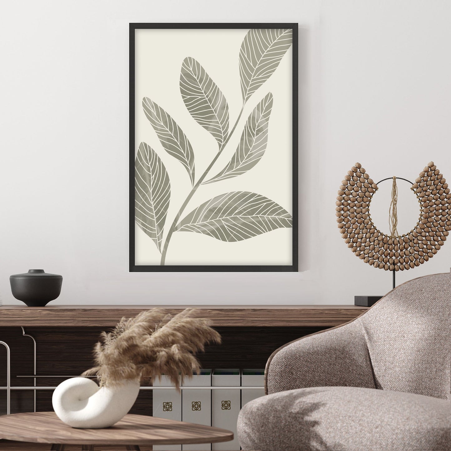 Ethan Taylor 'Sage Green Leaves II' Framed Art Print